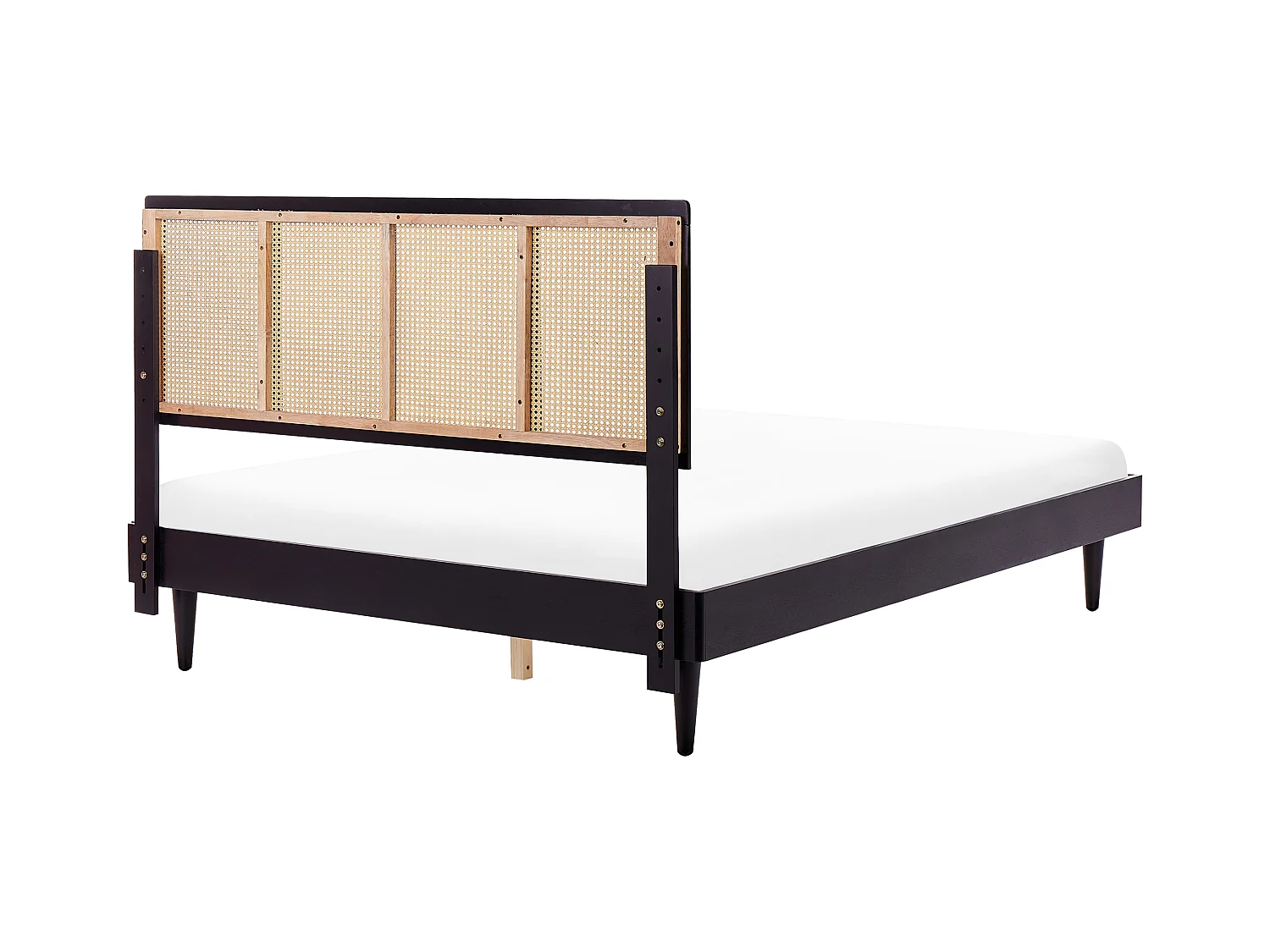 Lit avec LED Rotin AURAY 160 x 200 cm Noir