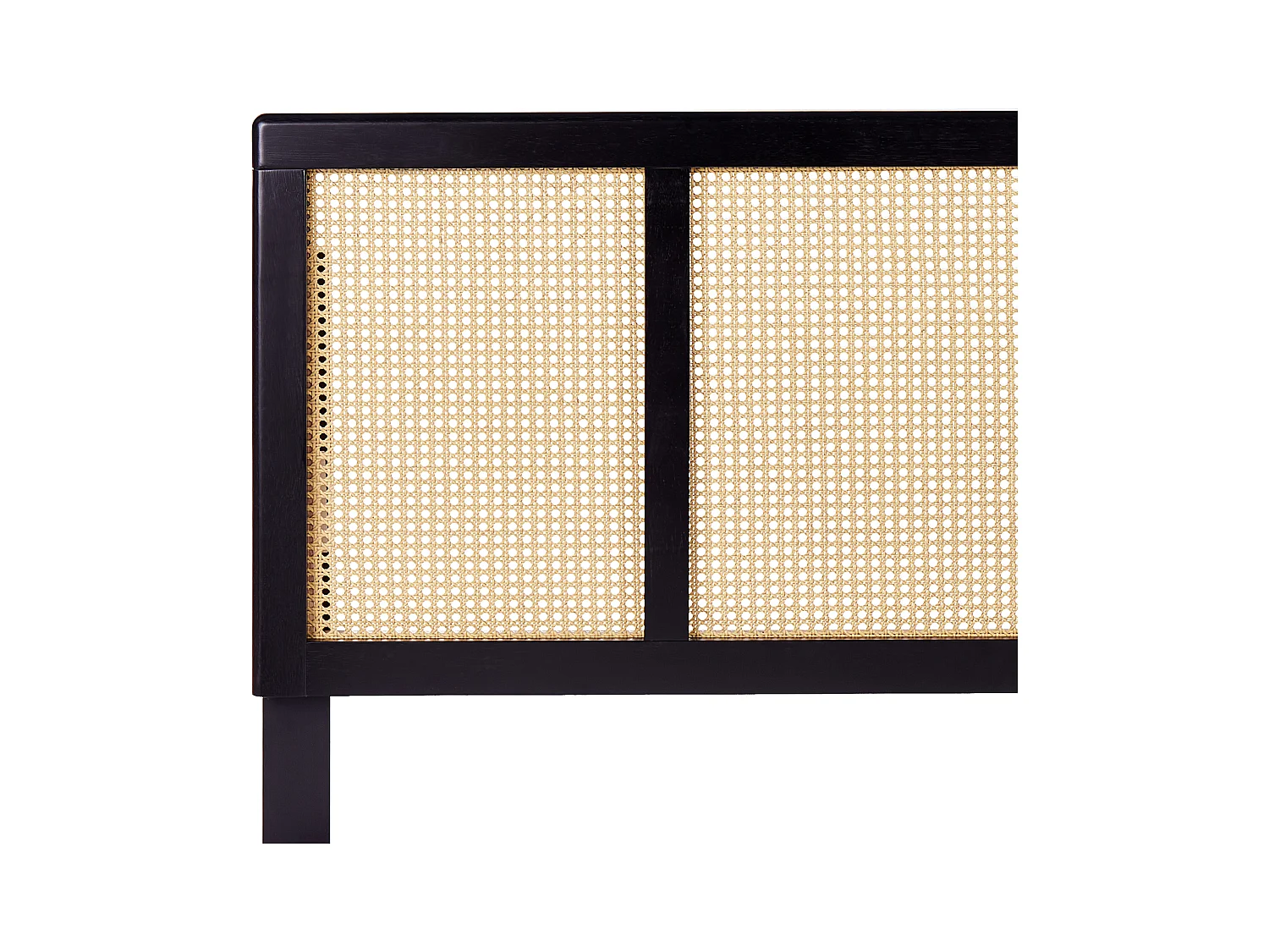 Lit avec LED Rotin AURAY 160 x 200 cm Noir