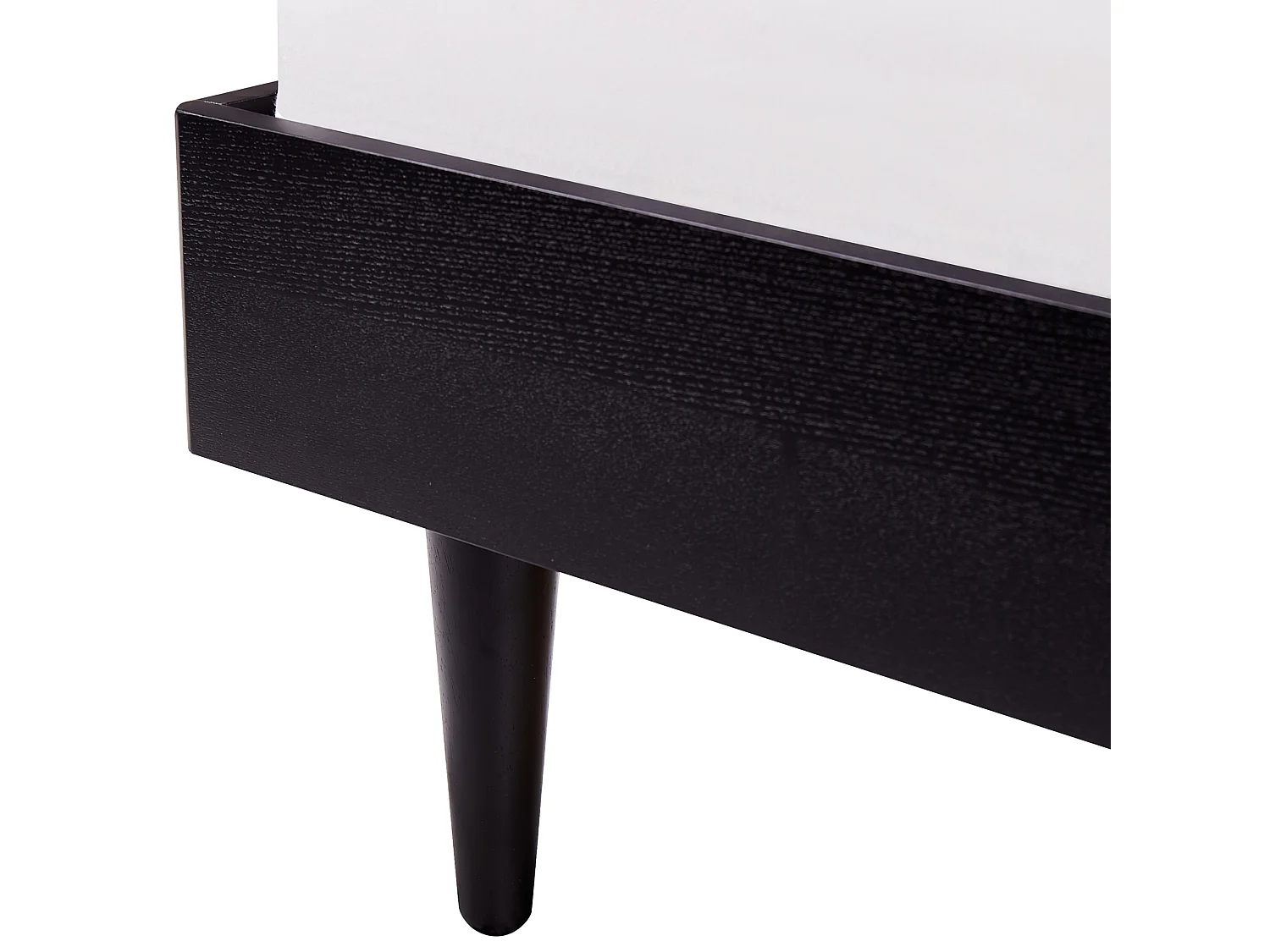 Cama com LED Rattan AURAY 160 x 200 cm Preto
