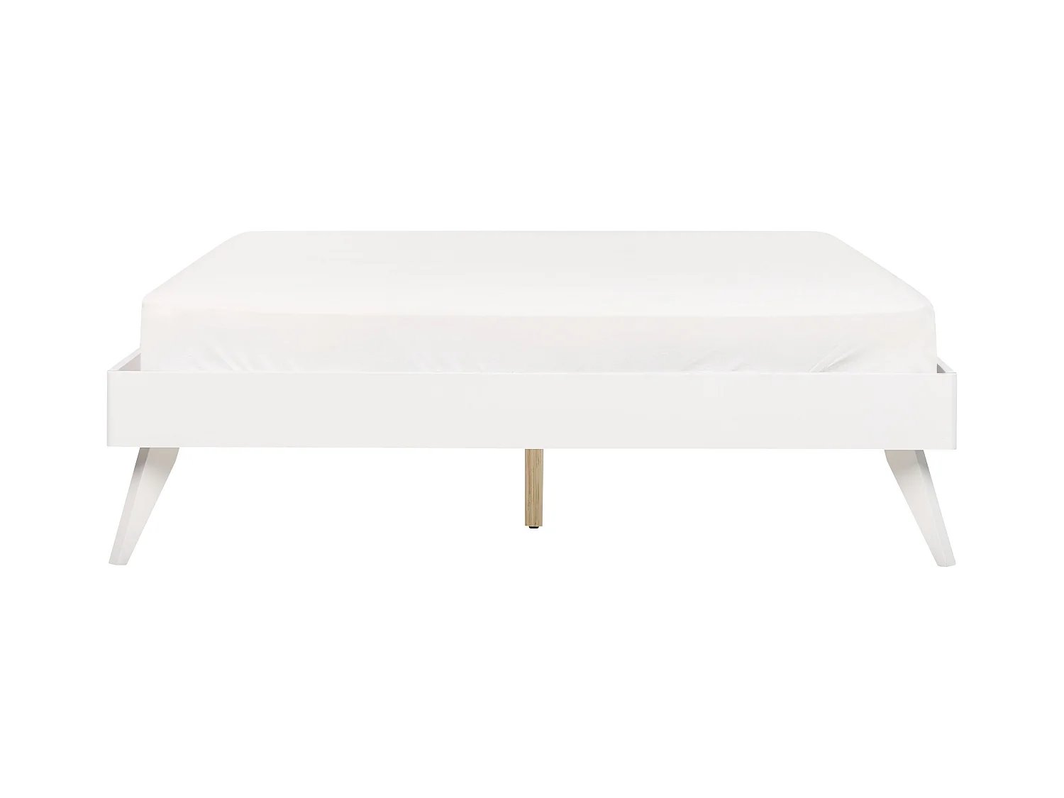 Bett mit hohen Beinen Lattenrost 160 x 200 cm weiß Doppelbett klassisch Berric