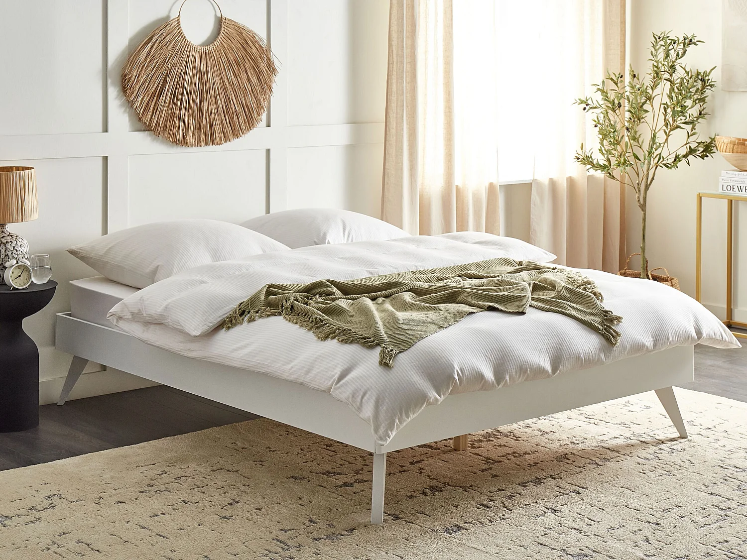 Cama sin cabecero BERRIC 160 x 200 cm Blanco