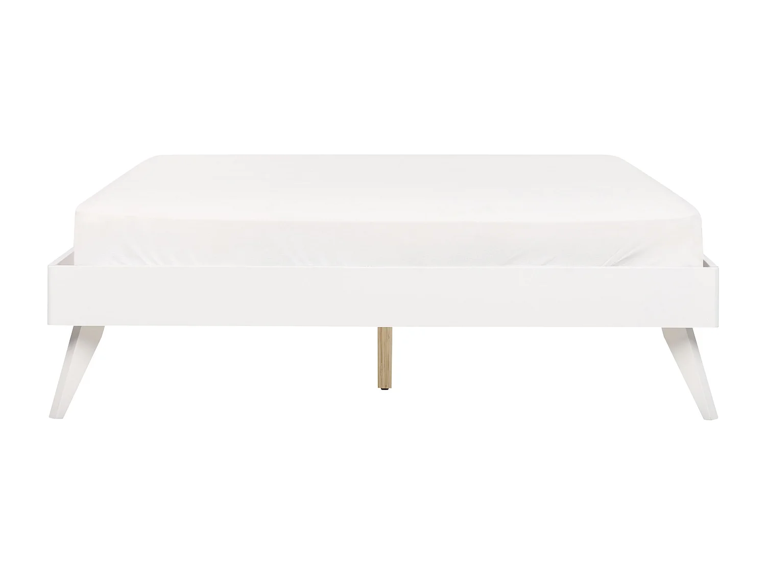 Lit sans tête de lit BERRIC 160 x 200 cm Blanc