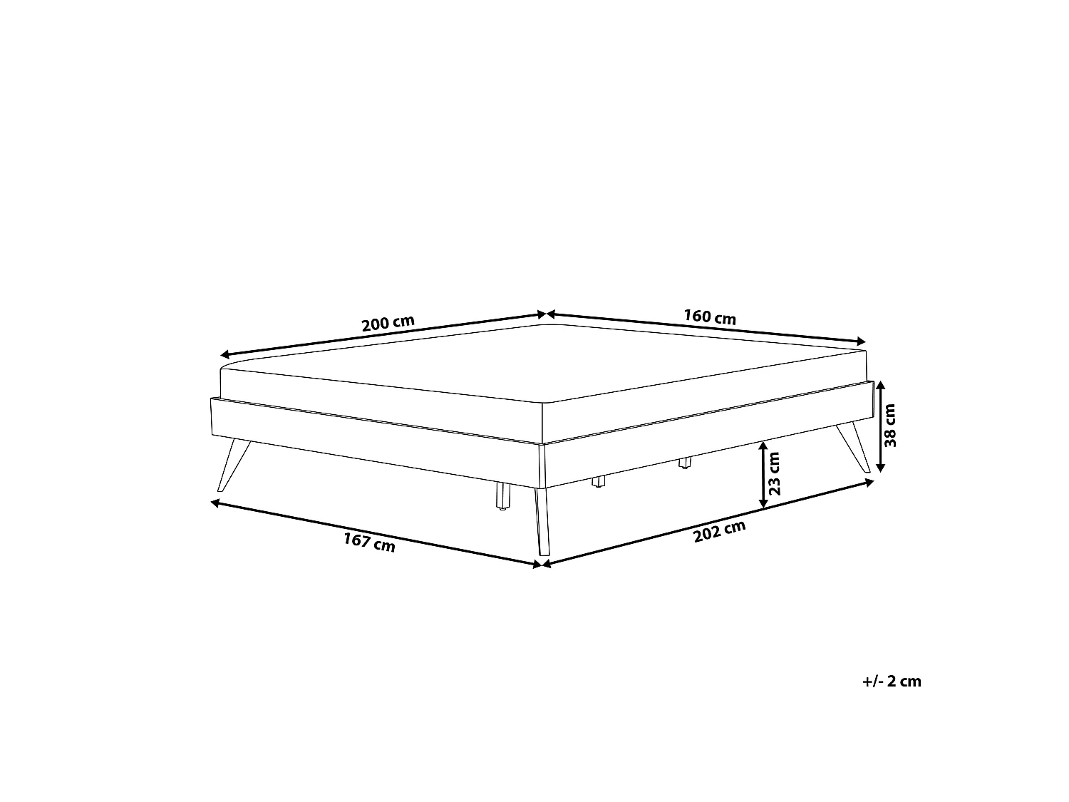 Cama sin cabecero BERRIC 160 x 200 cm Blanco