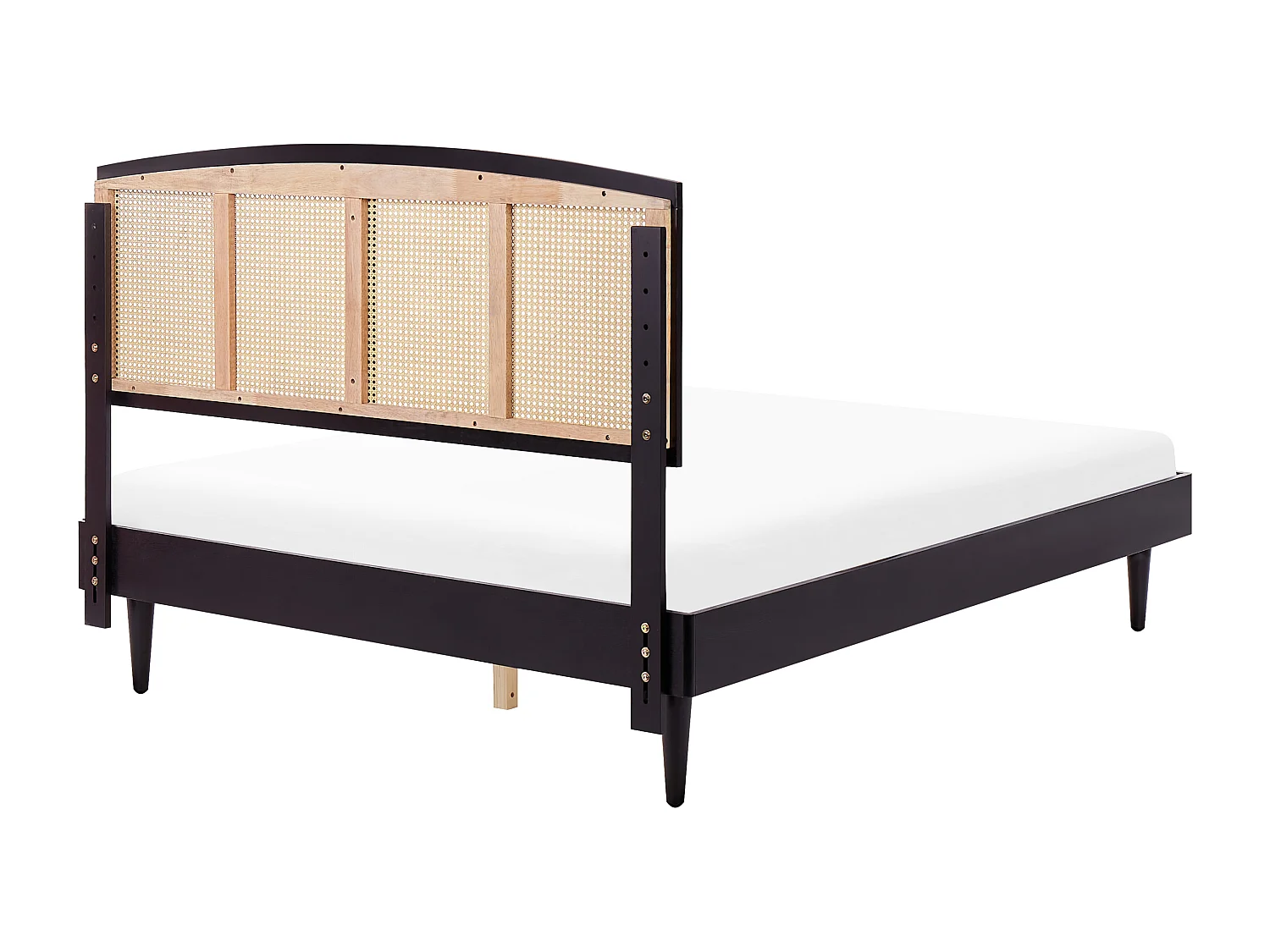 Bed met LED-verlichting Rotan VARZY 160 x 200 cm Zwart