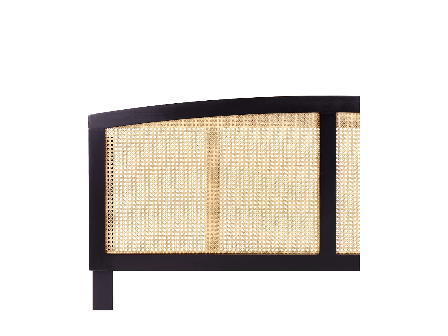 Lit avec LED Rotin VARZY 160 x 200 cm Noir