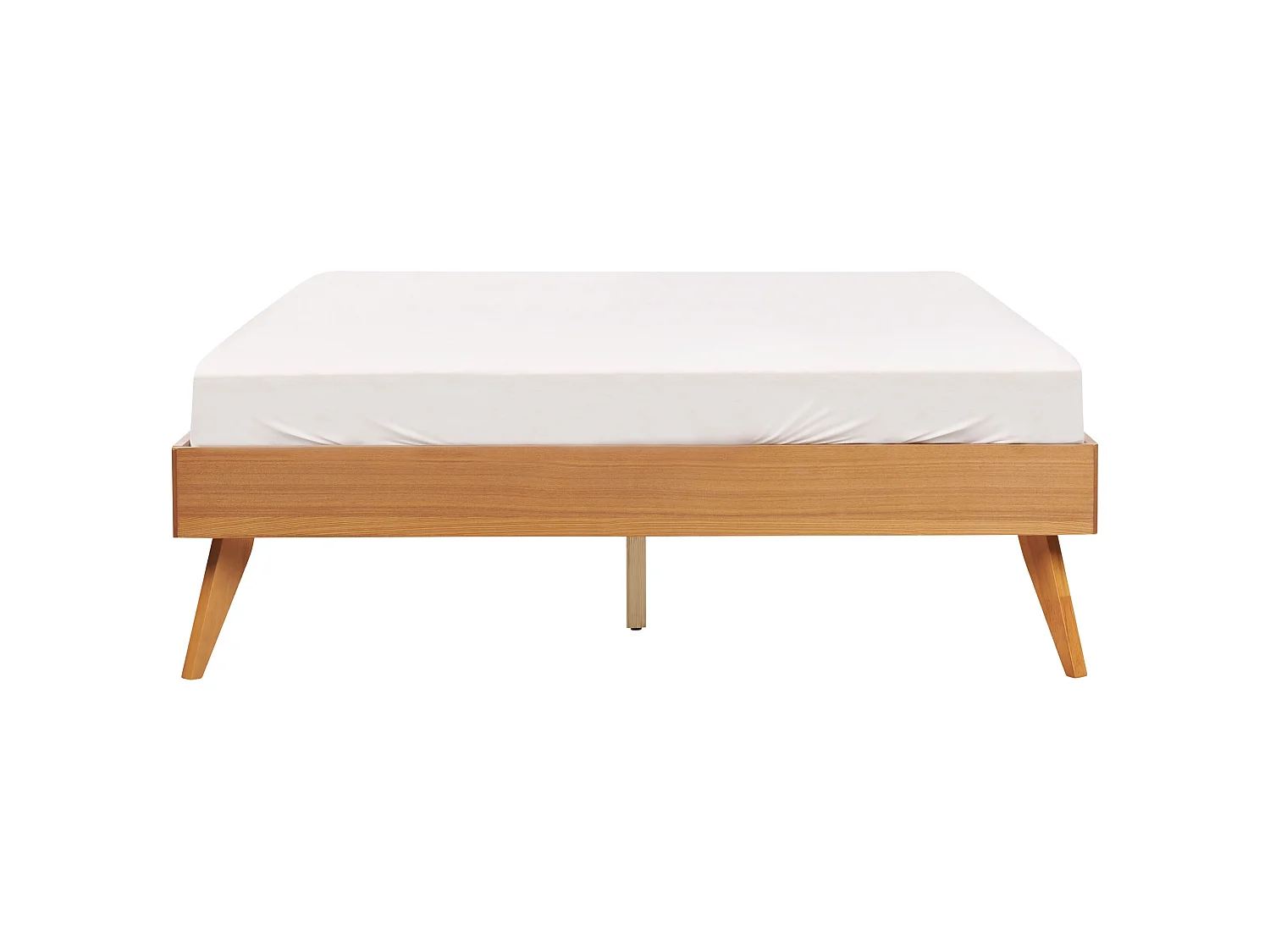 Bed without Headboard BERRIC 140 x 200 cm (EU Double) Natural Ash Wood