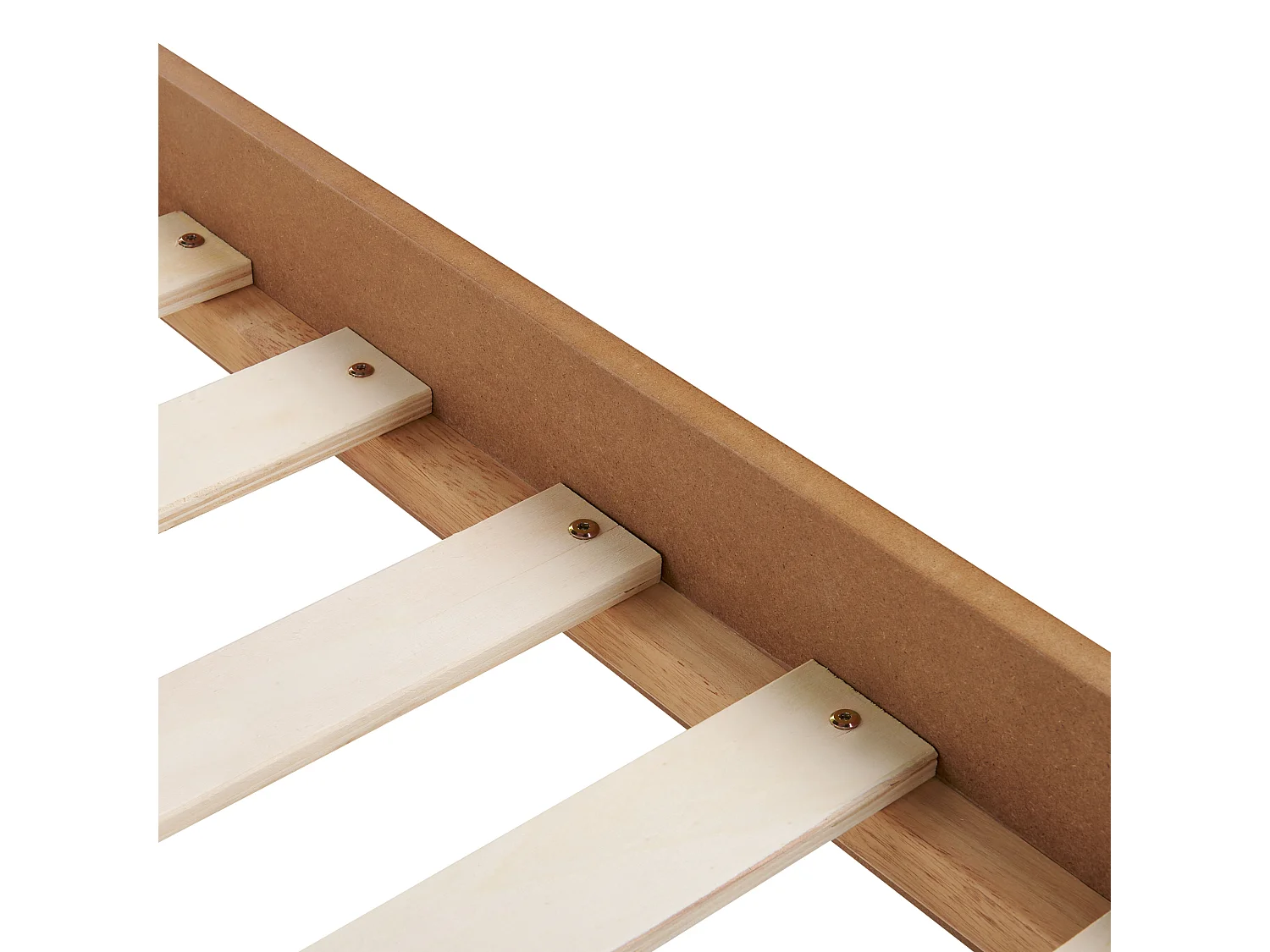 Bed without Headboard BERRIC 140 x 200 cm (EU Double) Natural Ash Wood
