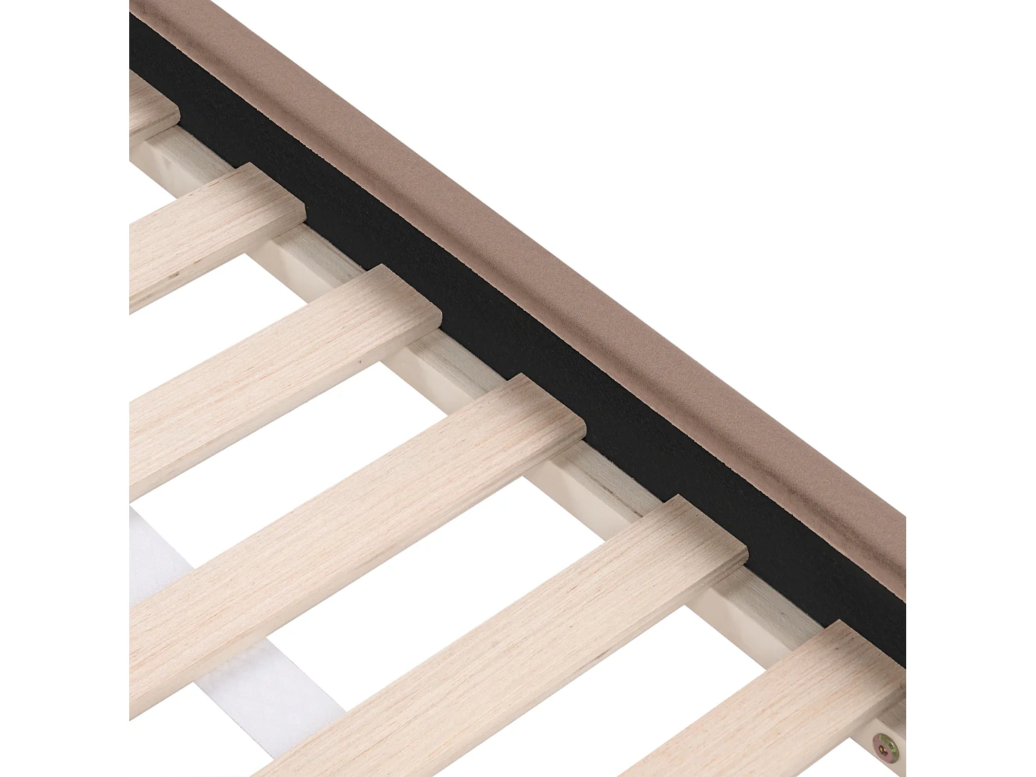 Lit d'enfant Maison Velours KERVAN 90 x 200 cm Marron clair