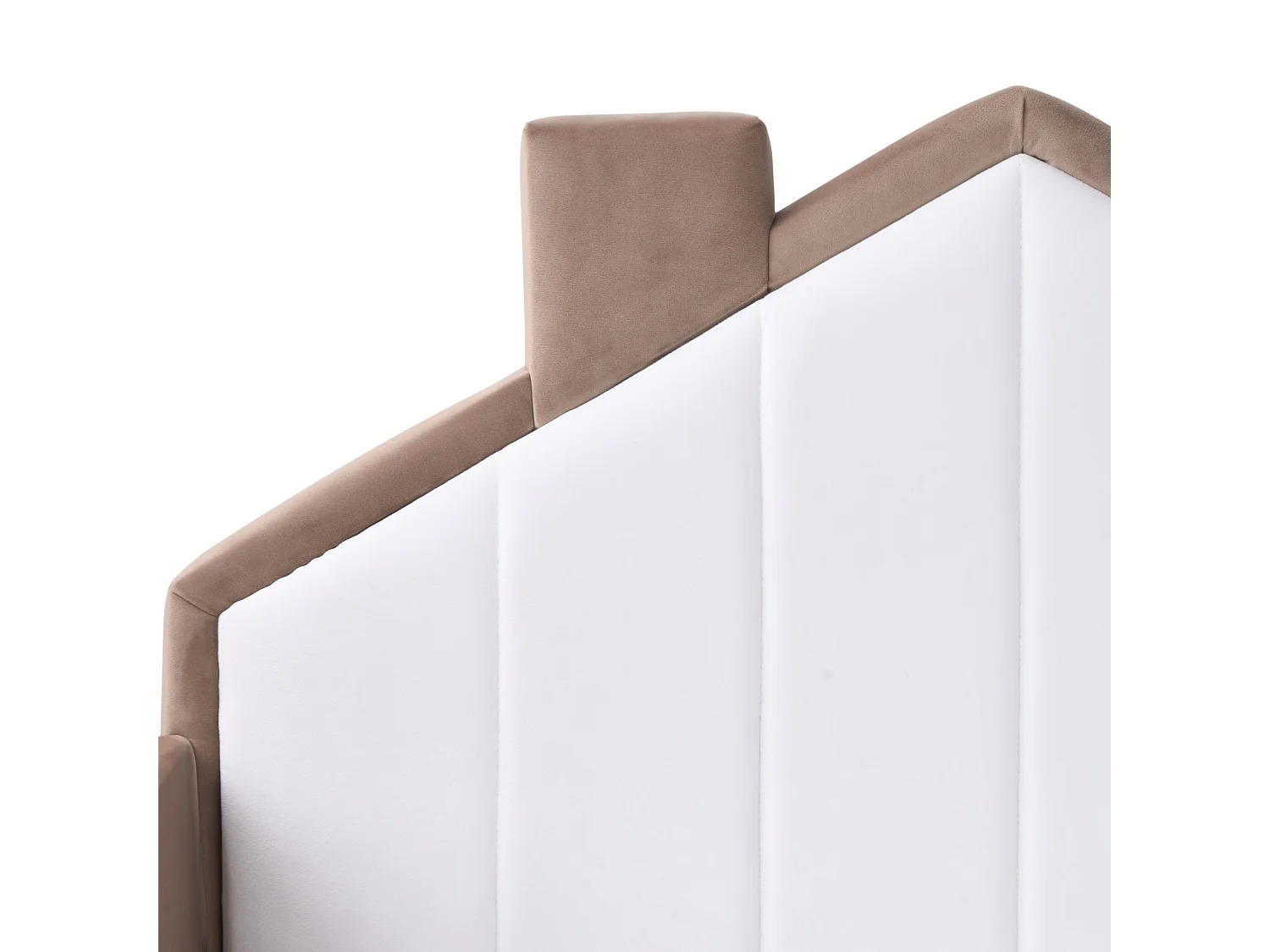 Polsterbett Samtstoff braun / weiss Lattenrost 90 x 200 cm KERVAN