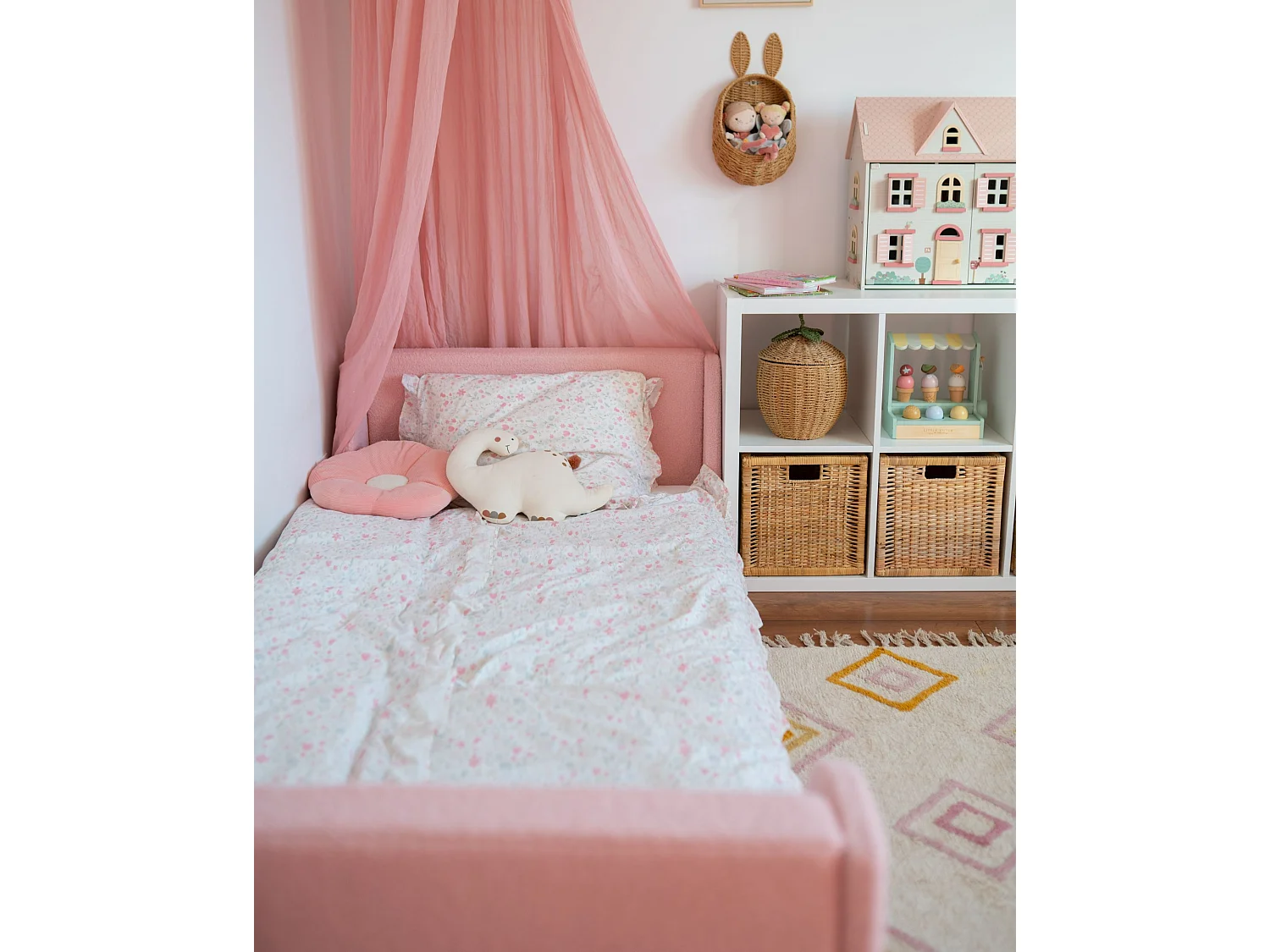 Bed bouclé roze 90 x 200 cm LAYE