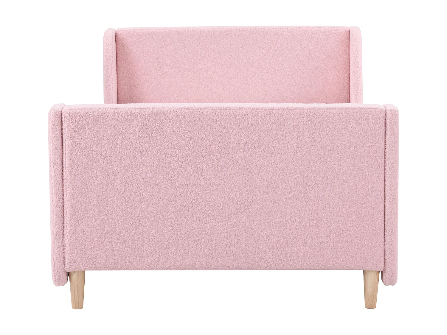 Lit simple en bouclé rose 90 x 200 cm LAYE