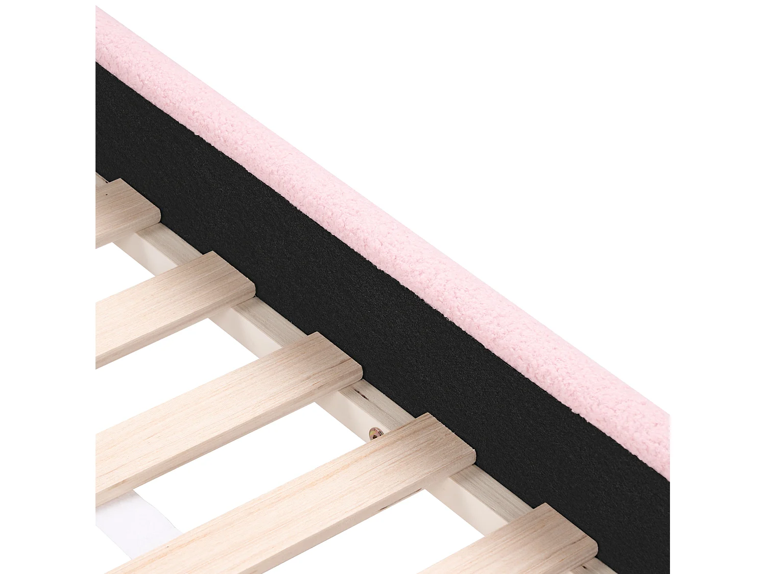Lit simple en bouclé rose 90 x 200 cm LAYE