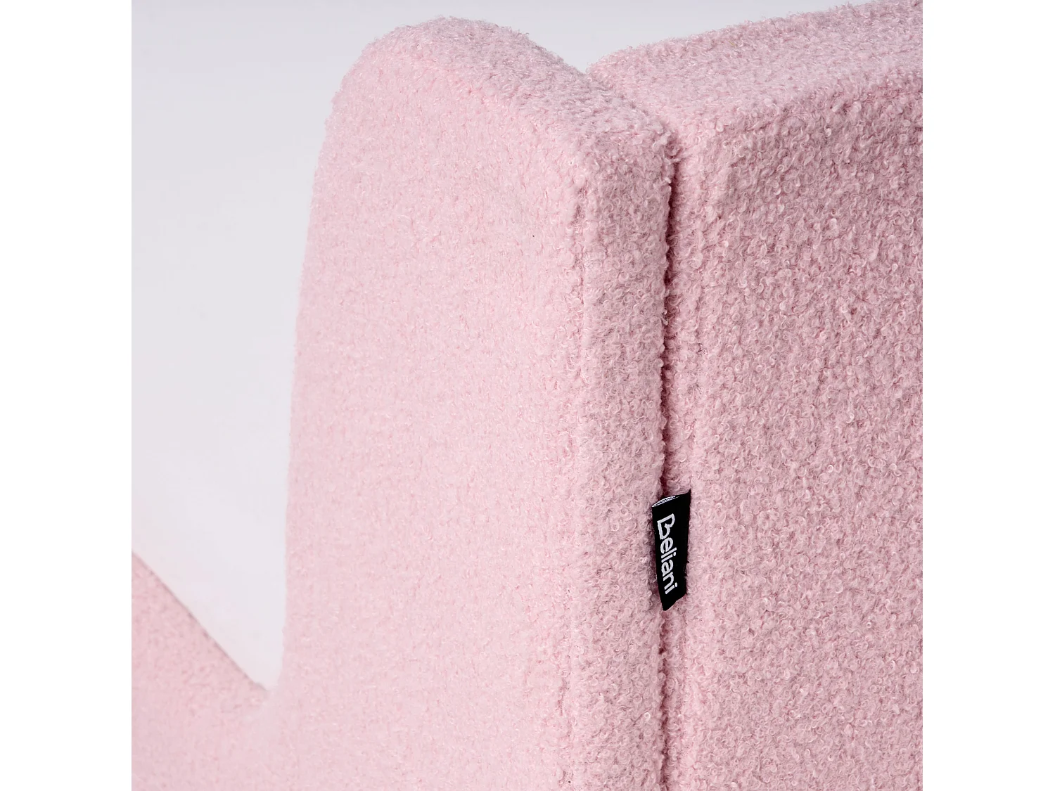 Lit simple en bouclé rose 90 x 200 cm LAYE