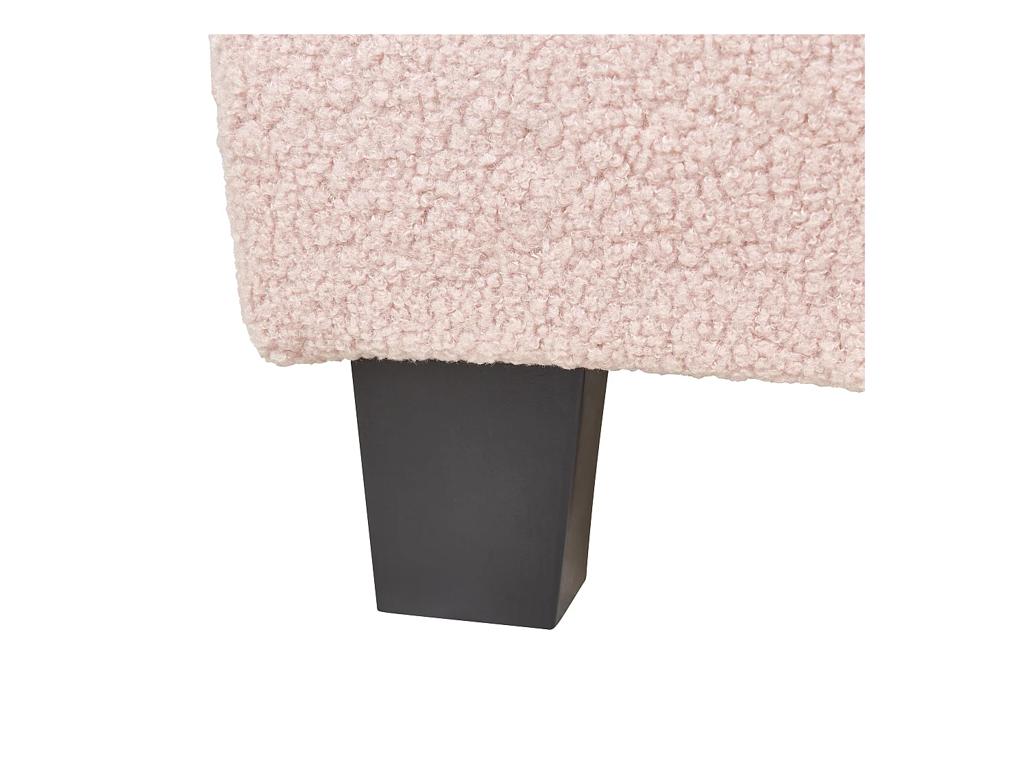 Lit sans tête de lit Bouclé ROANNE 90 x 200 cm Rose pastel