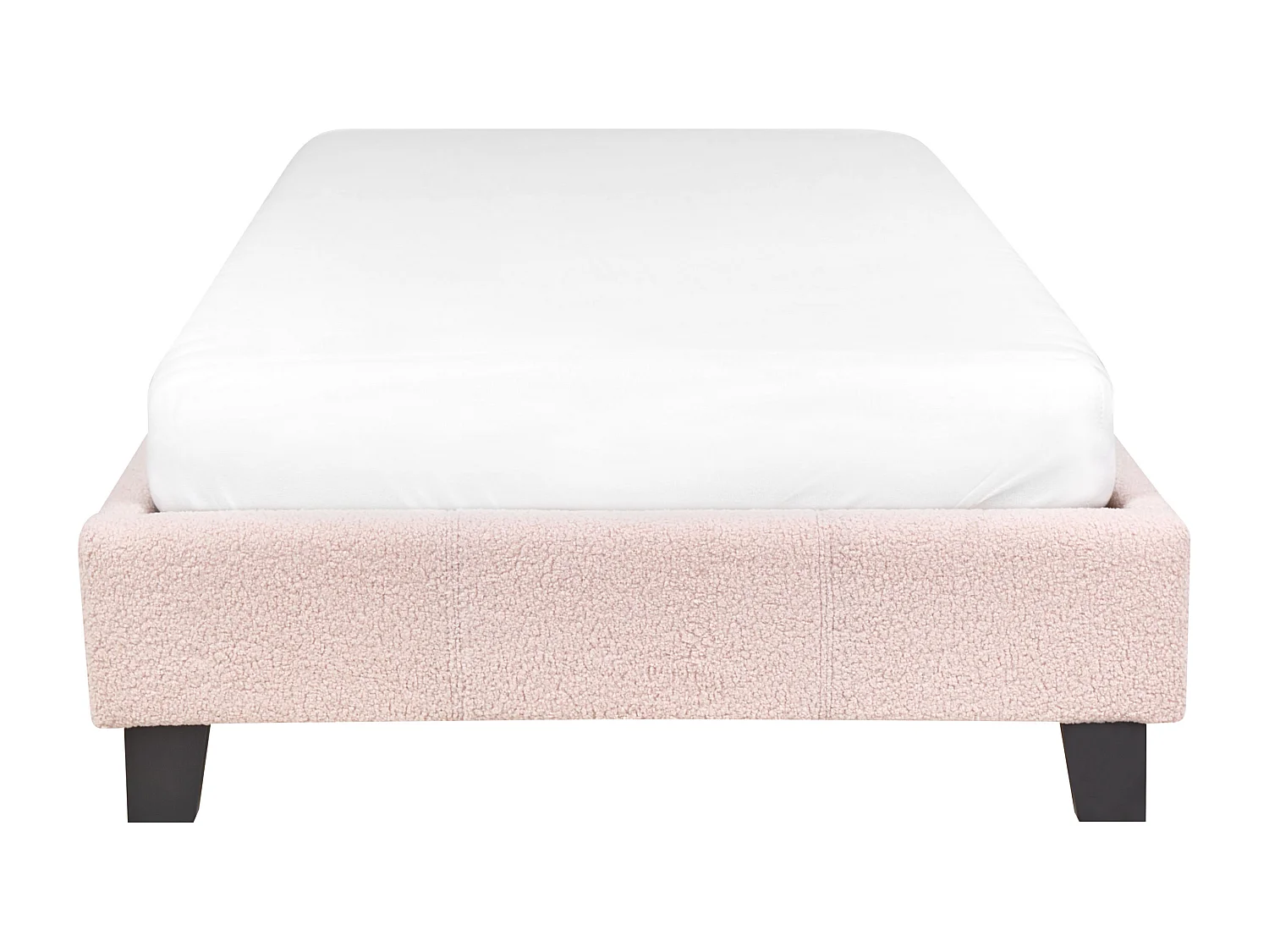 Polsterbett Bouclé rosa Einzelbett mit Lattenrost 90x200 cm Skandi Roanne