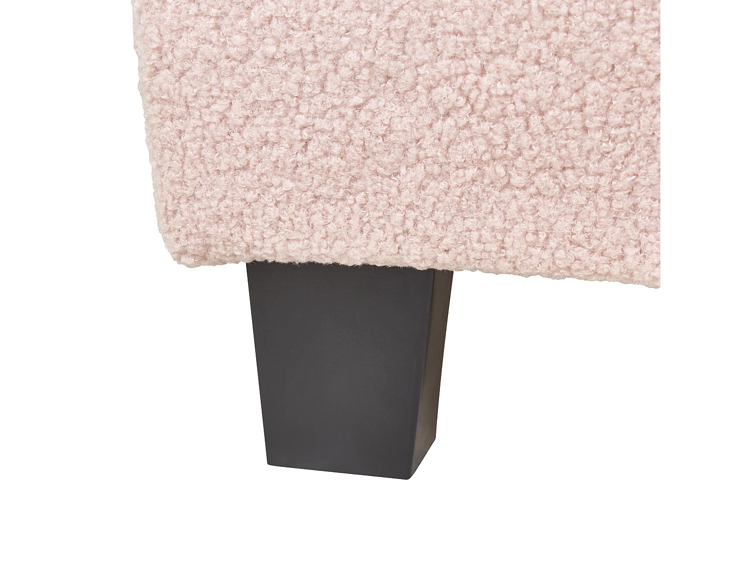 Lit sans tête de lit Bouclé ROANNE 90 x 200 cm Rose pastel