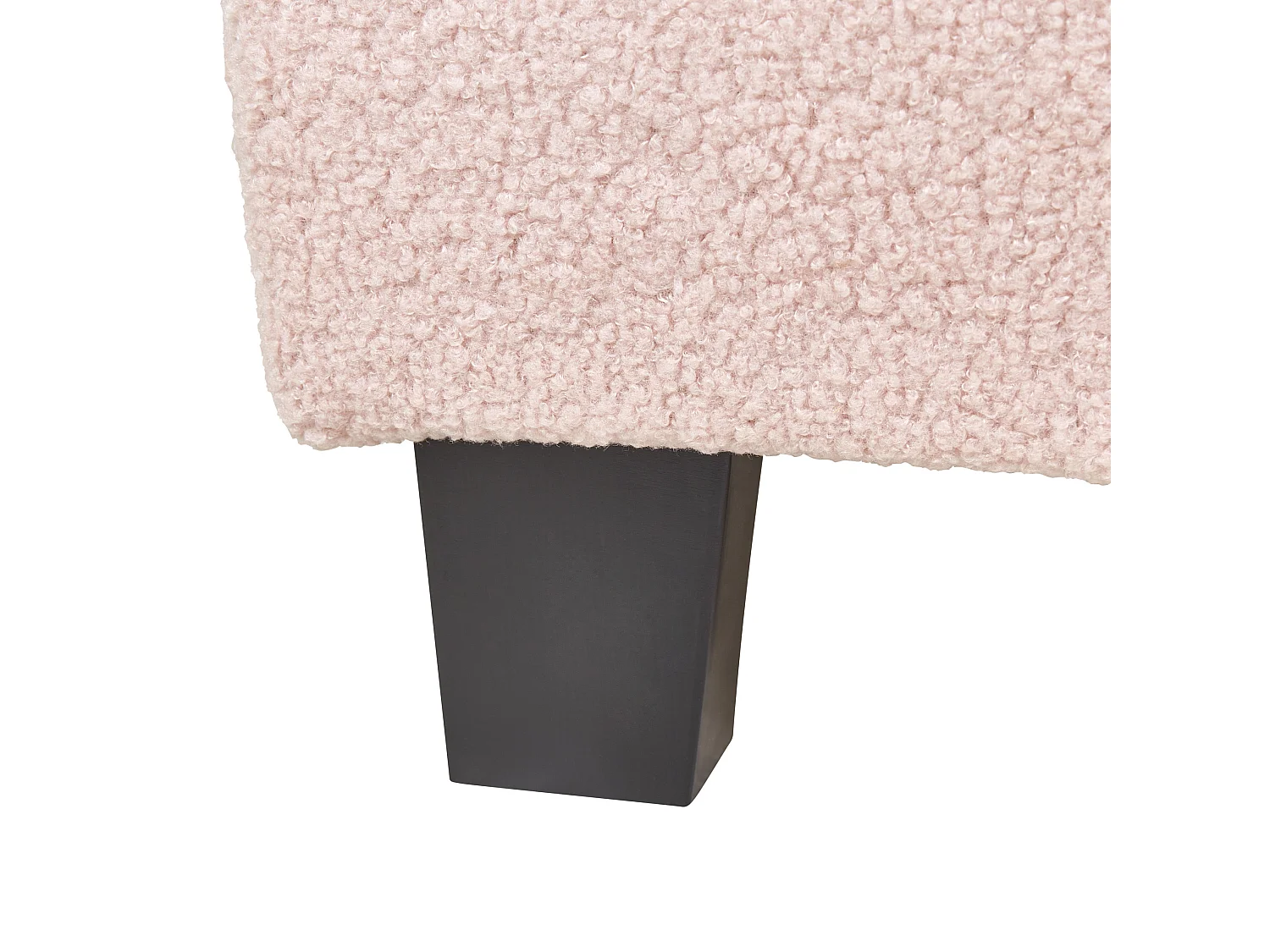 Lit sans tête de lit Bouclé ROANNE 90 x 200 cm Rose pastel