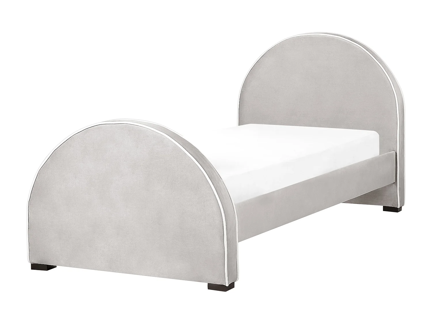 Lit d'enfant Velours NOZAY 90 x 200 cm Gris clair