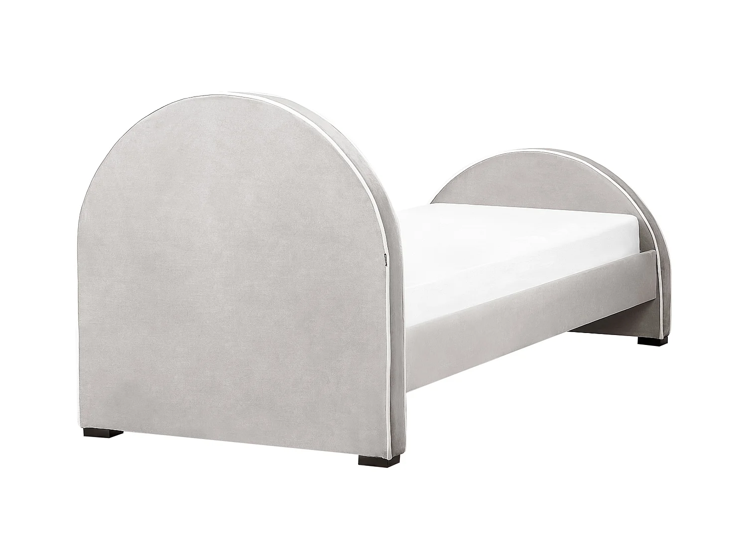 Lit d'enfant Velours NOZAY 90 x 200 cm Gris clair