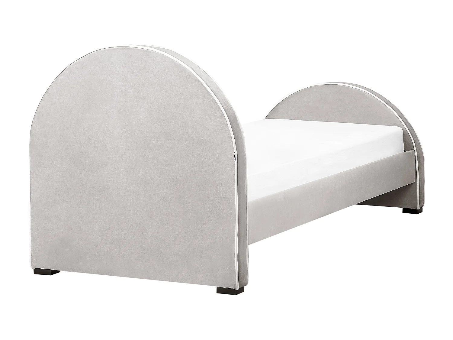 Lit d'enfant Velours NOZAY 90 x 200 cm Gris clair