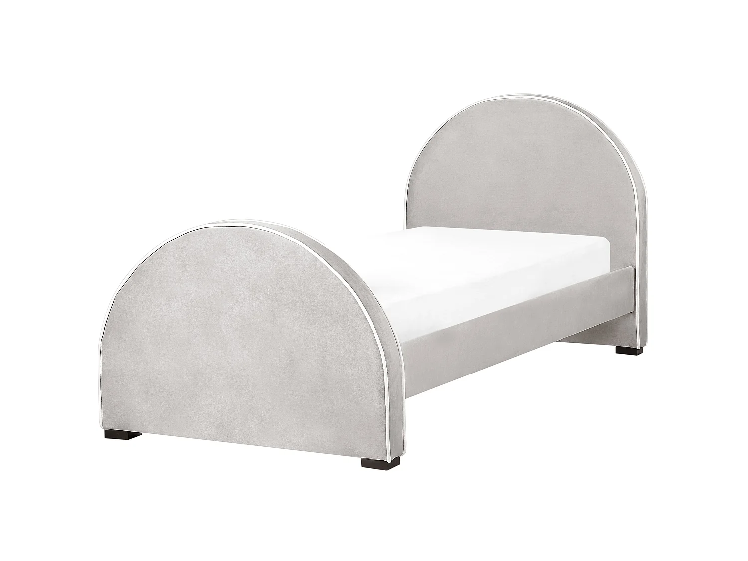 Letto singolo velluto grigio 90 x 200 cm NOZAY