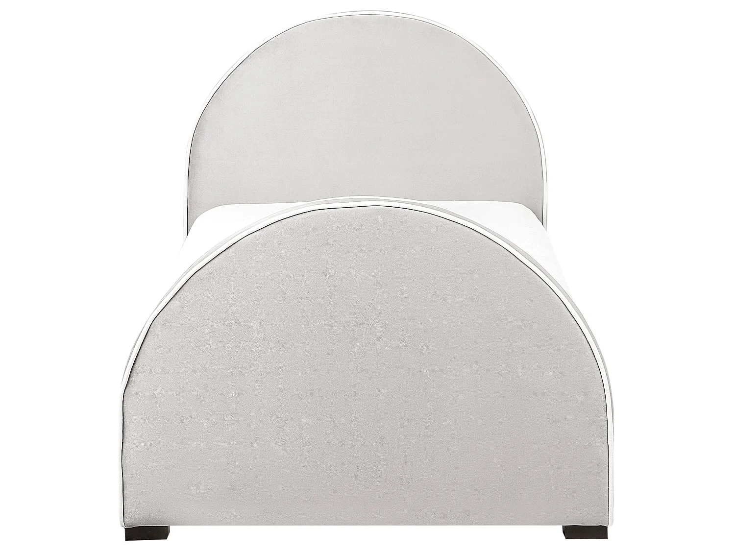 Letto singolo velluto grigio 90 x 200 cm NOZAY