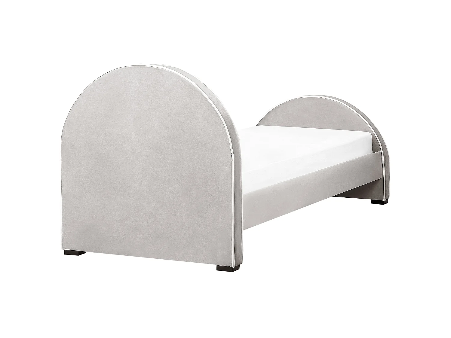 Letto singolo velluto grigio 90 x 200 cm NOZAY