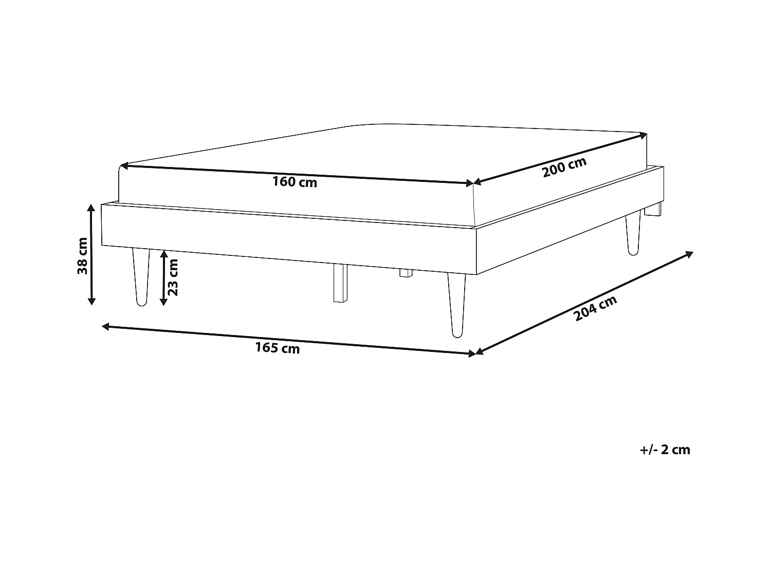 Lit avec LED TOUCY 160 x 200 cm Noir
