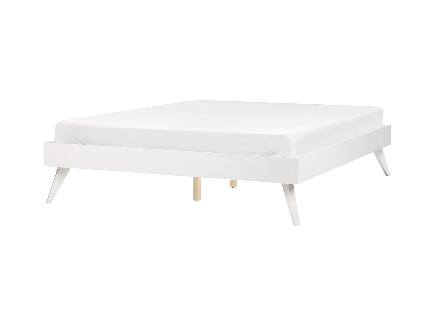 Lit sans tête de lit BERRIC 140 x 200 cm Blanc
