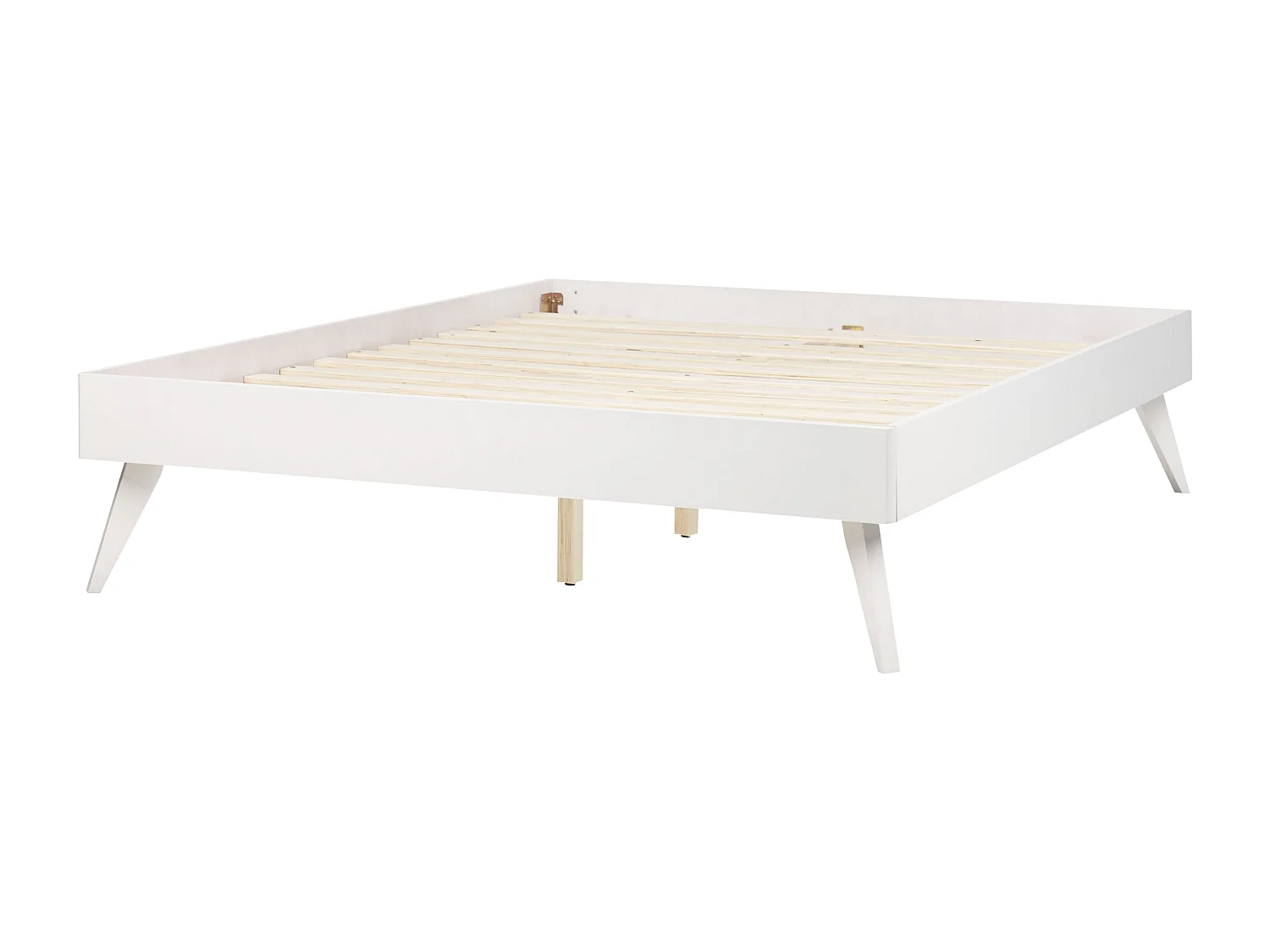 Lit sans tête de lit BERRIC 140 x 200 cm Blanc