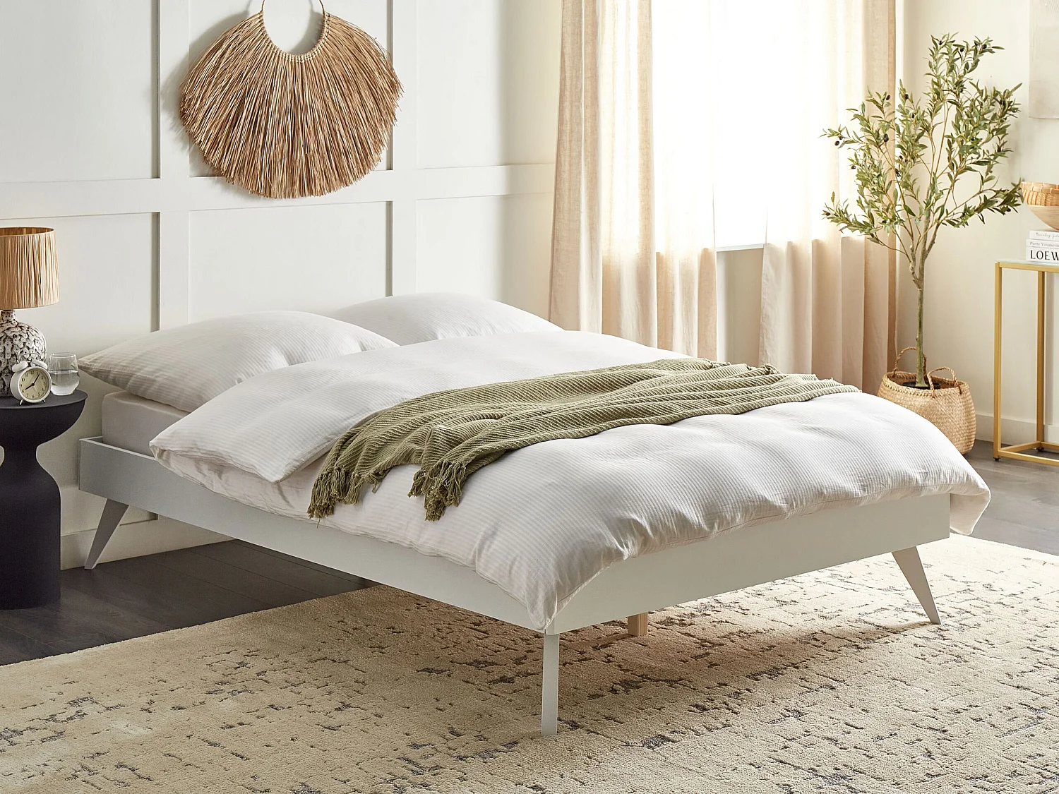 Cama sin cabecero BERRIC 140 x 200 cm Blanco
