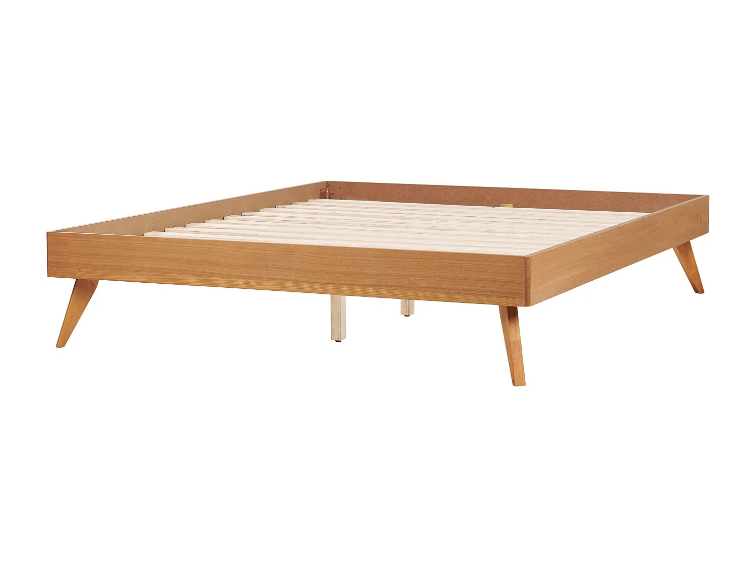 Bett mit hohen Beinen Lattenrost 160 x 200 cm Holzoptik hellbraun Berric