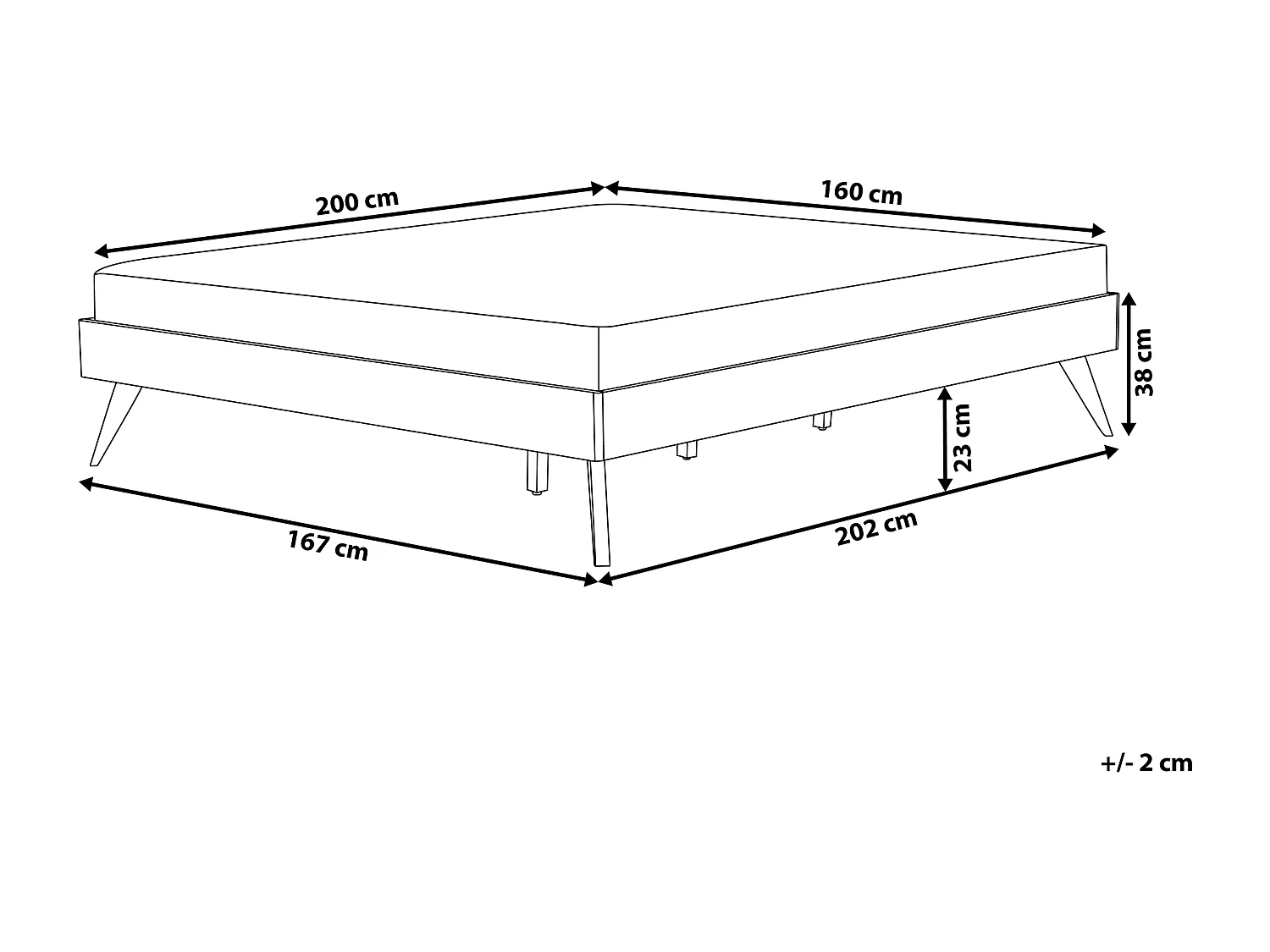 Bett mit hohen Beinen Lattenrost 160 x 200 cm Holzoptik hellbraun Berric
