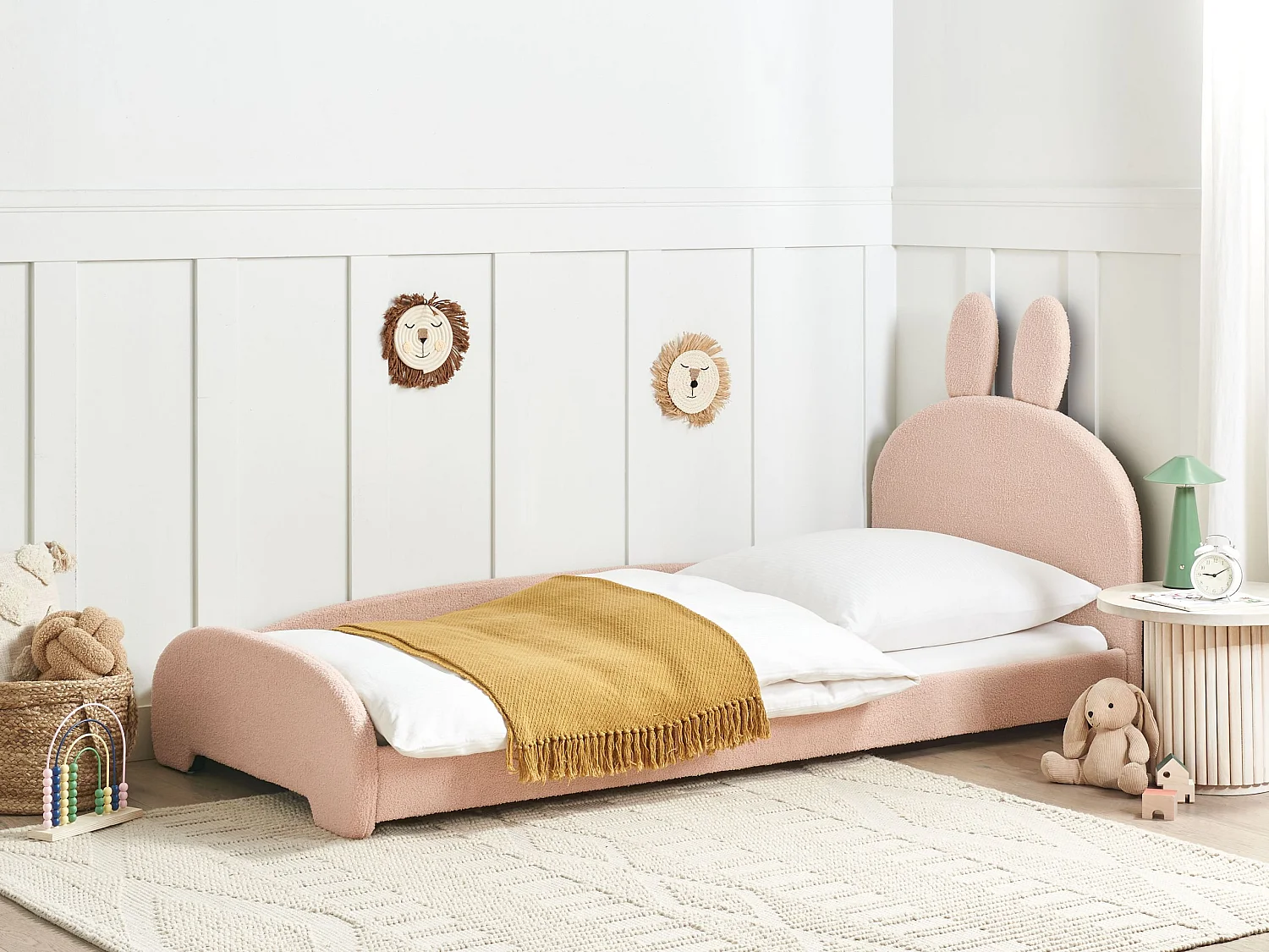 Letto bouclé beige 90 x 200 cm PERROS