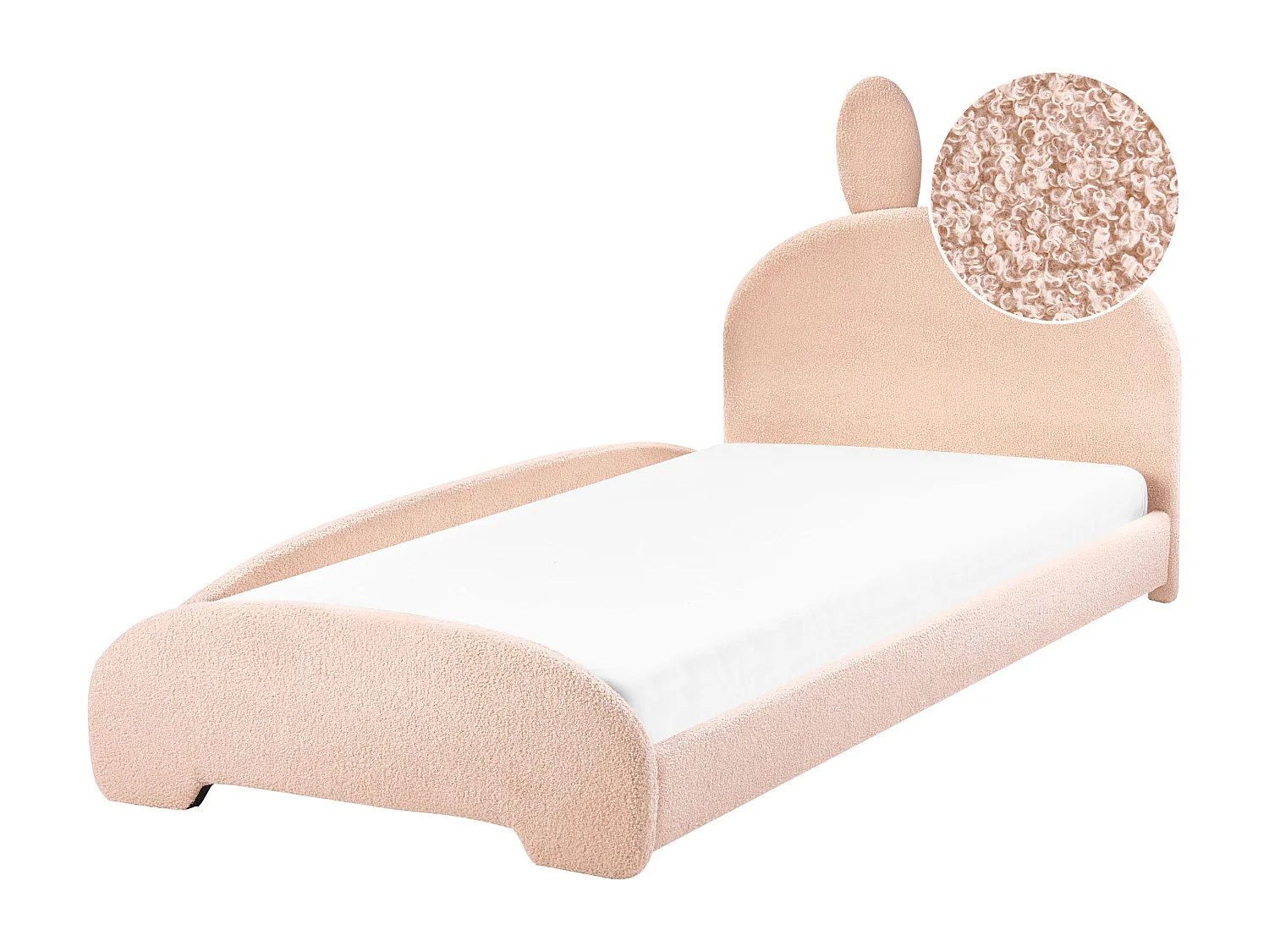 Letto bouclé beige 90 x 200 cm PERROS