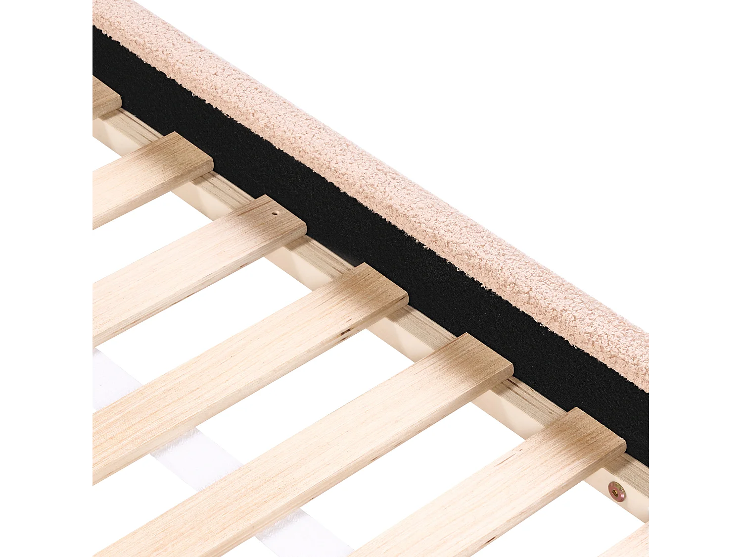 Letto bouclé beige 90 x 200 cm PERROS