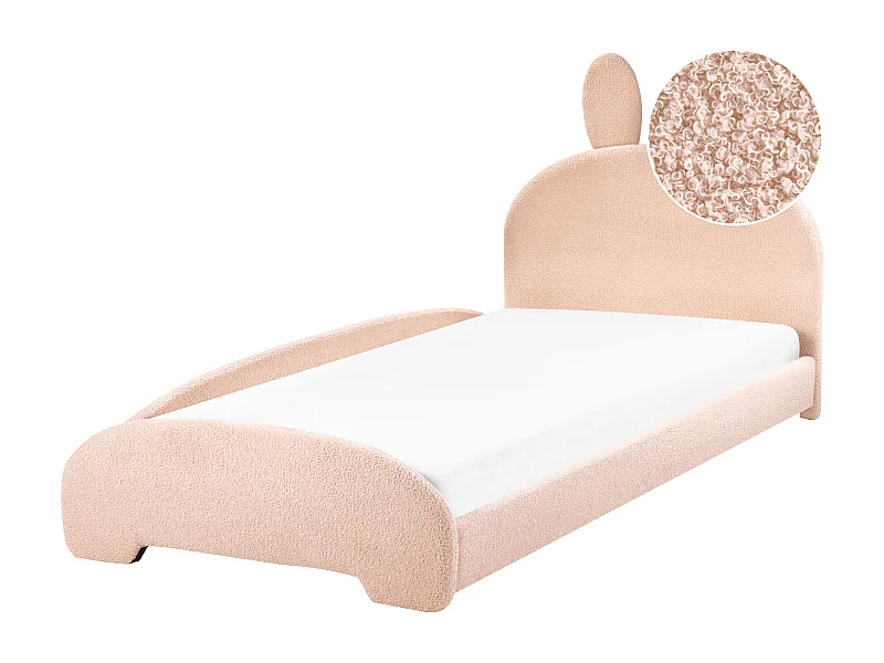 Letto bouclé beige 90 x 200 cm PERROS