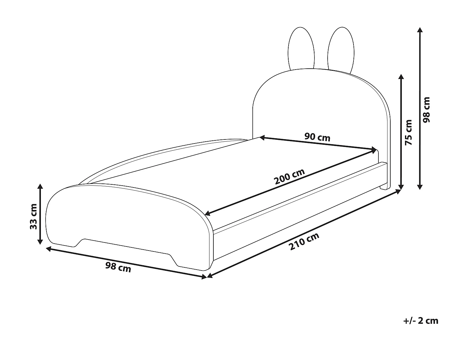 Letto bouclé bianco sporco 90 x 200 cm PERROS