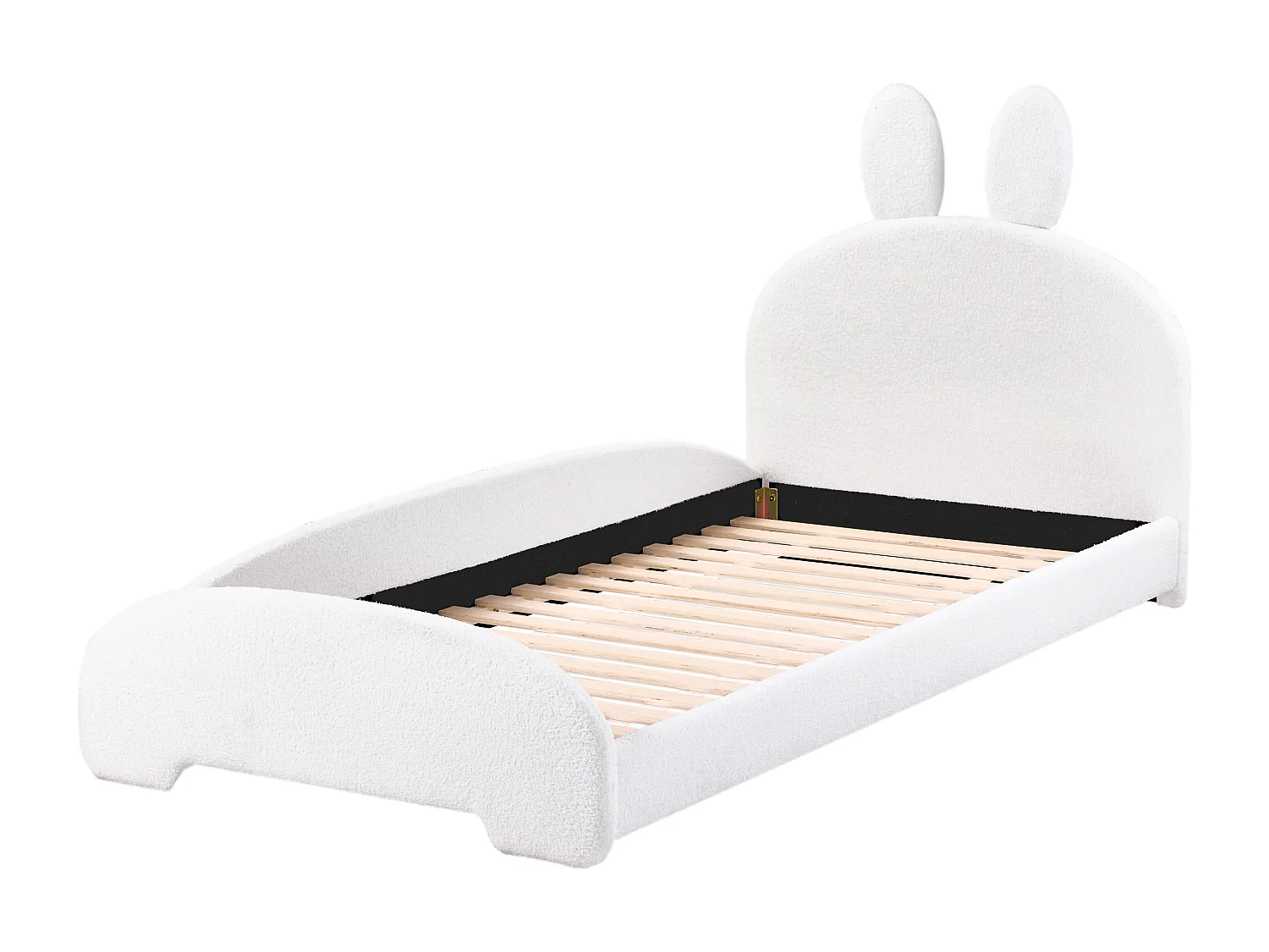 Lit d'enfant Lapin Bouclé PERROS 90 x 200 cm Blanc cassé