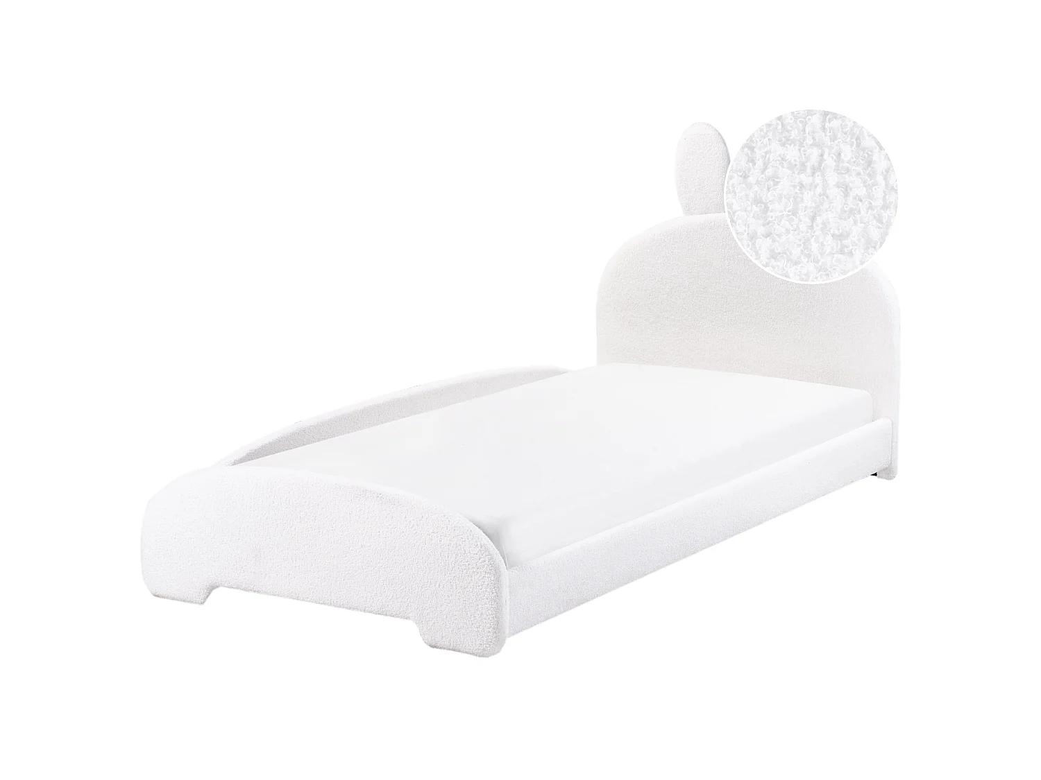 Kids Bed Rabbit Boucle PERROS 90 x 200 cm (EU Single) Off-White