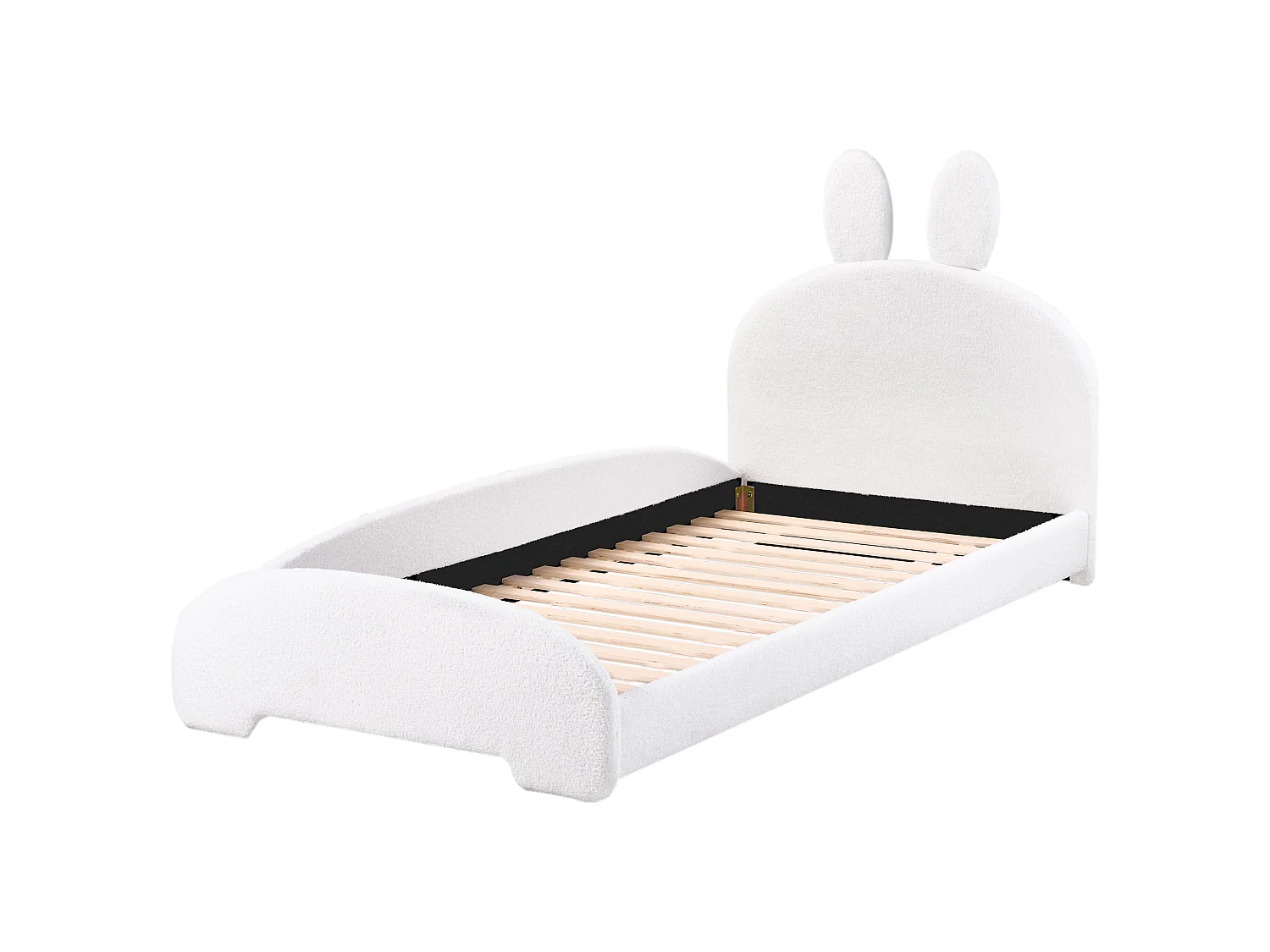 Kids Bed Rabbit Boucle PERROS 90 x 200 cm (EU Single) Off-White