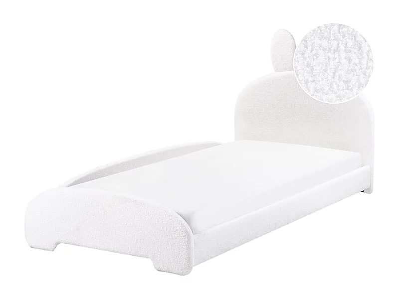 Letto bouclé bianco sporco 90 x 200 cm PERROS