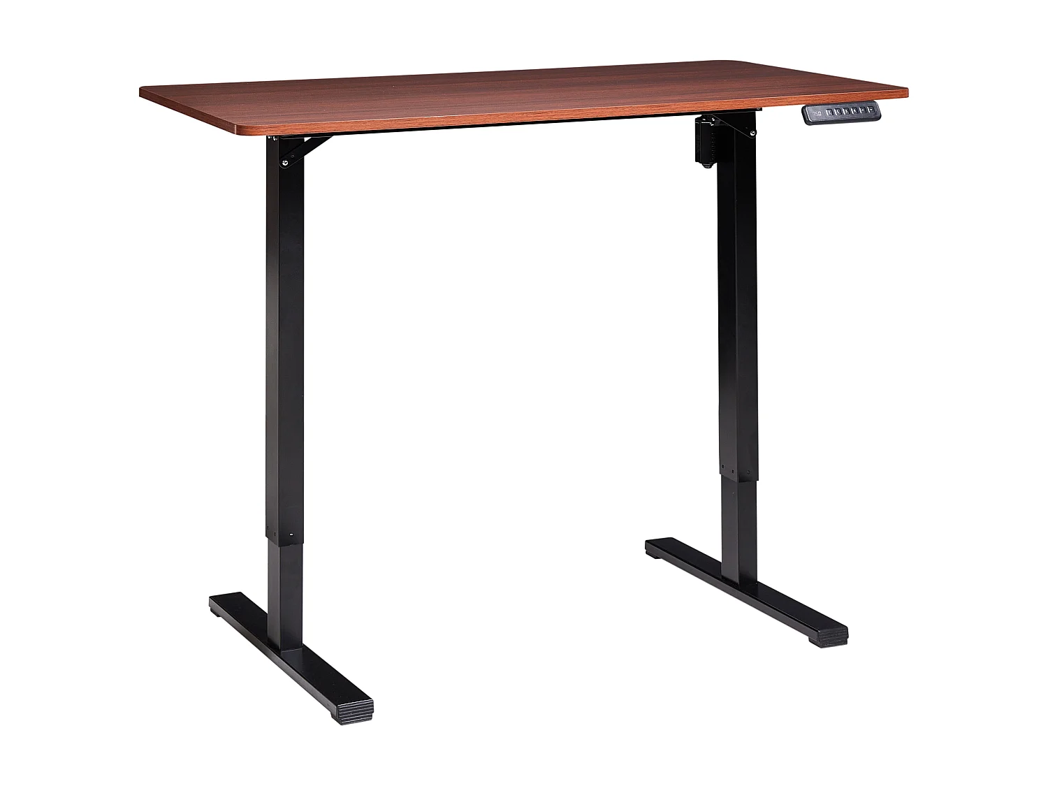Bureau elektrisch verstelbaar zwart/donkerbruin 120 x 60 cm TAVARES