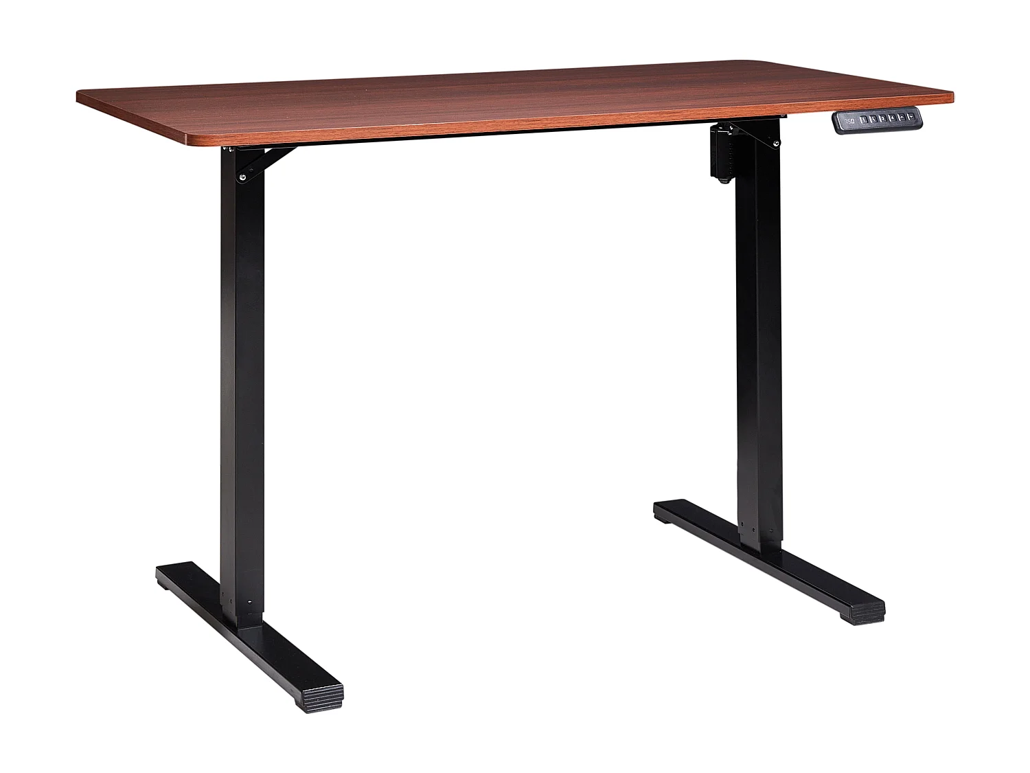 Bureau elektrisch verstelbaar zwart/donkerbruin 120 x 60 cm TAVARES