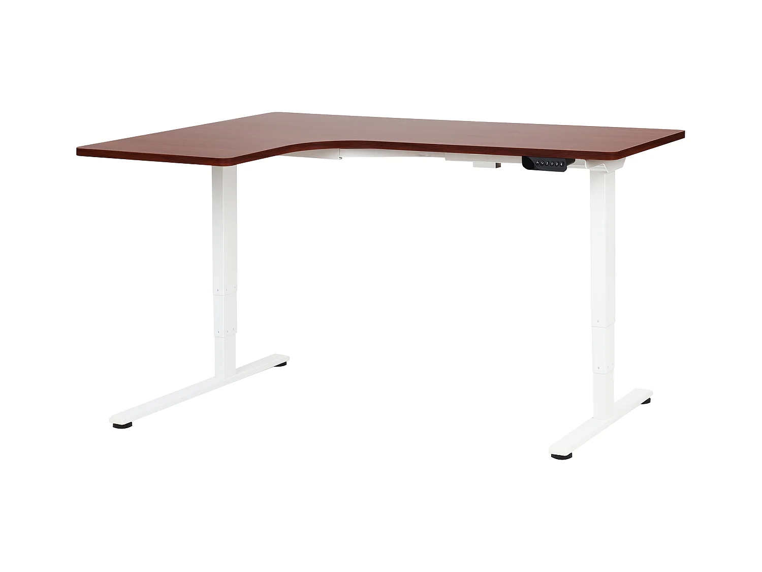 Bureau d'angle réglable électriquement DESTINES Marron/blanc 160 cm 109 cm Côté droite