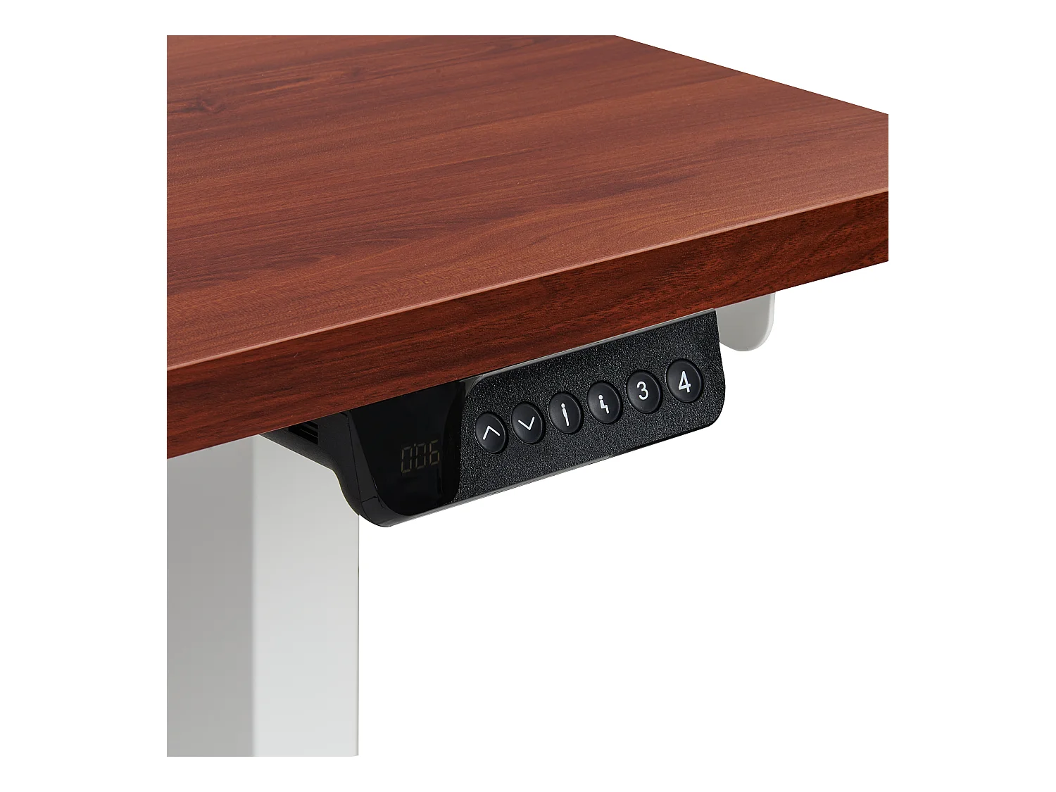 Bureau d'angle réglable électriquement DESTINES Marron/blanc 160 cm 109 cm Côté droite