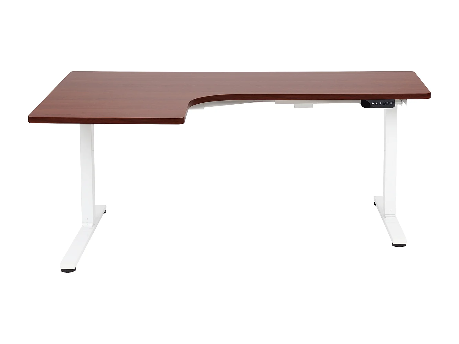 Steh Schreibtisch elektrisch höhenverstellbar links braun/weiß 160 cm Destines