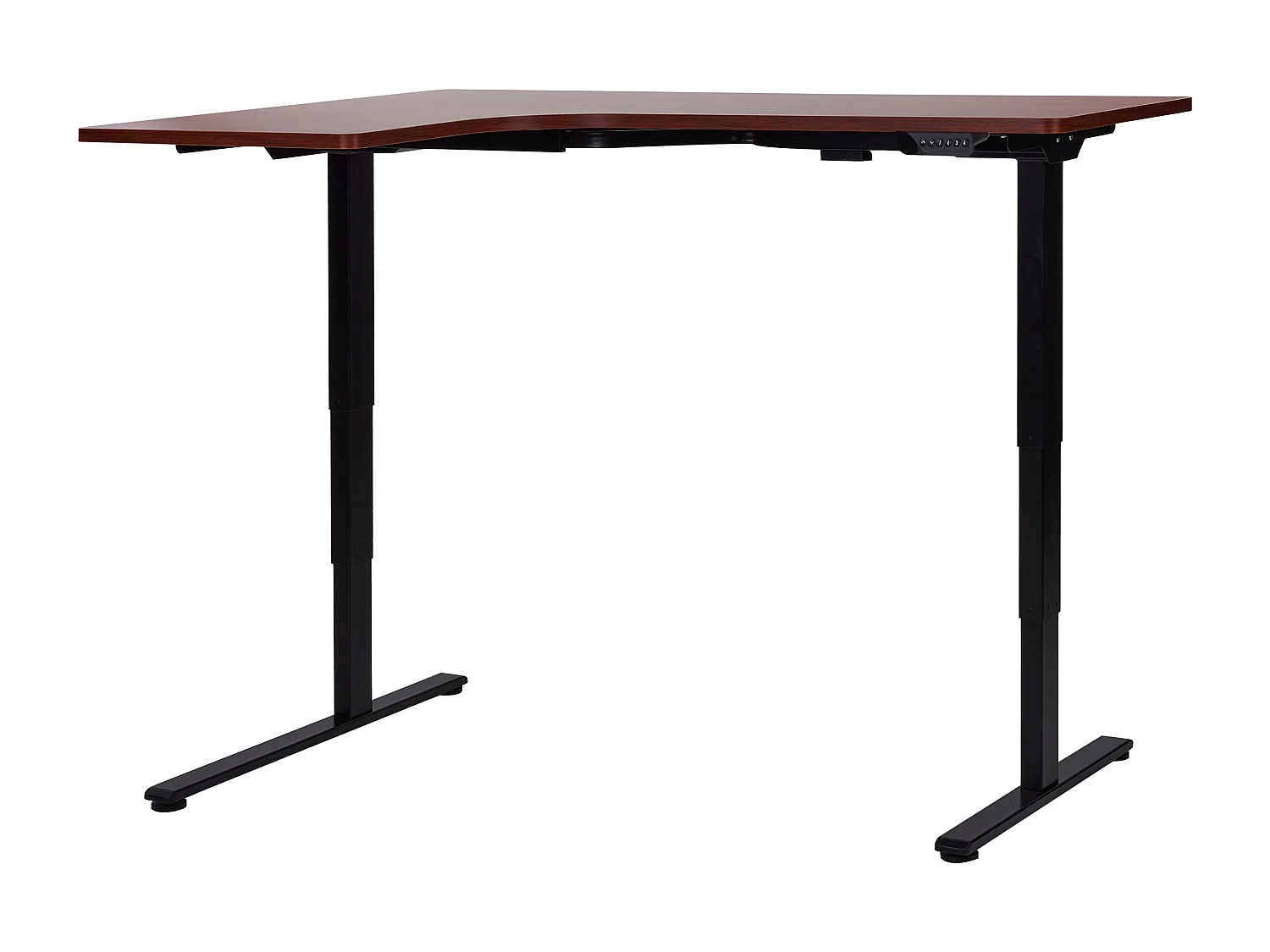 Steh Bürotisch elektrisch höhenverstellbar links braun/schwarz 160cm Destines