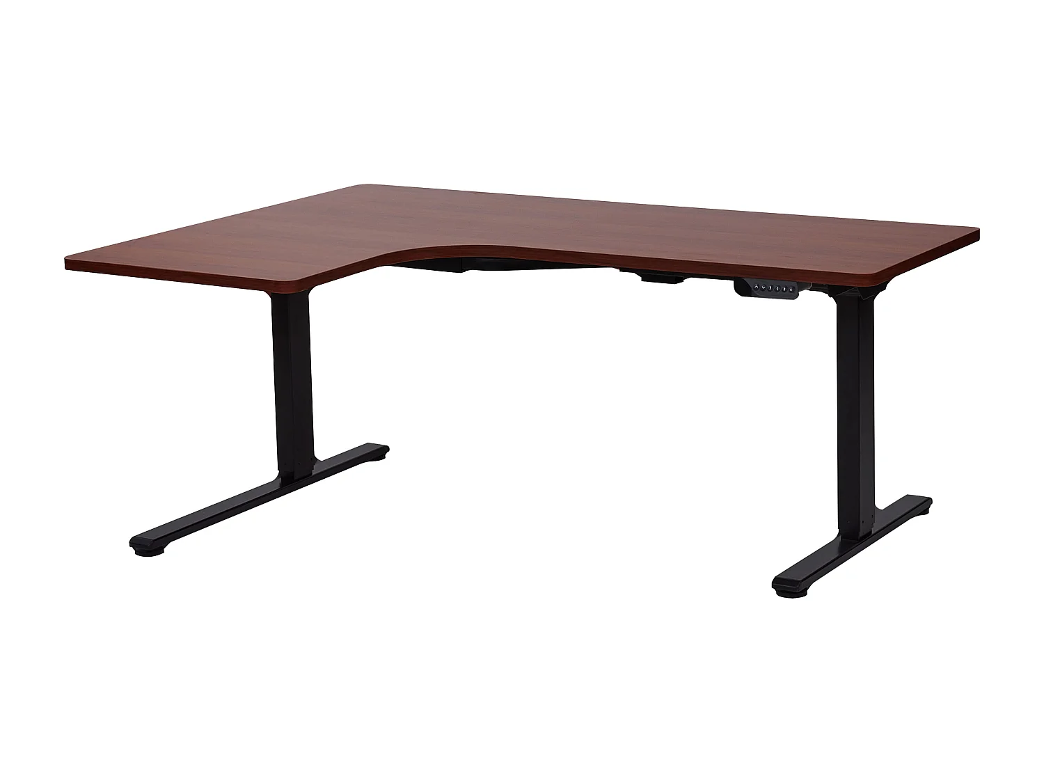 Steh Bürotisch elektrisch höhenverstellbar links braun/schwarz 160cm Destines