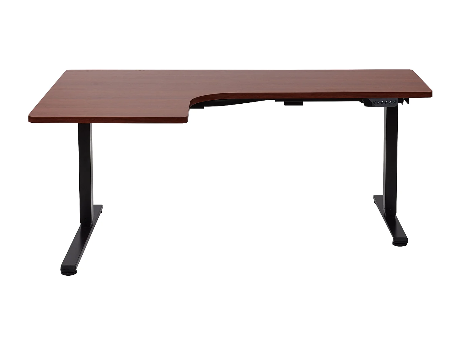 Steh Bürotisch elektrisch höhenverstellbar links braun/schwarz 160cm Destines